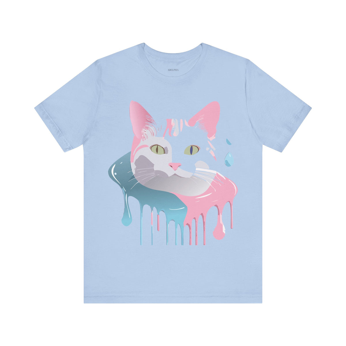 Cat Graphic Unisex Cotton Bella+Canvas Tee with Animal Art Design m11
