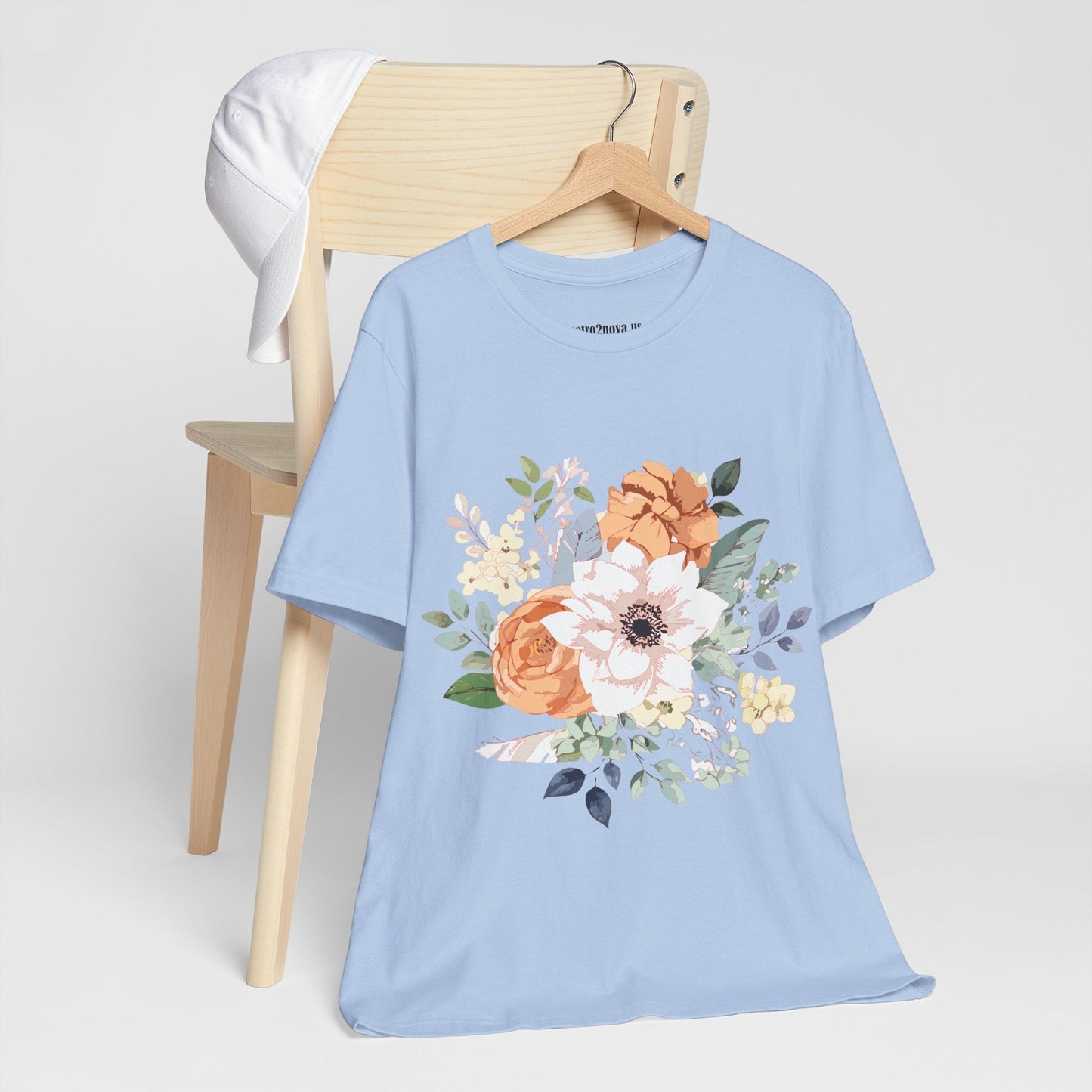 Unisex Floral Shirt Jersey Short Sleeve Tee Lightweight Breathable Flowers Collection Retro2Nova
