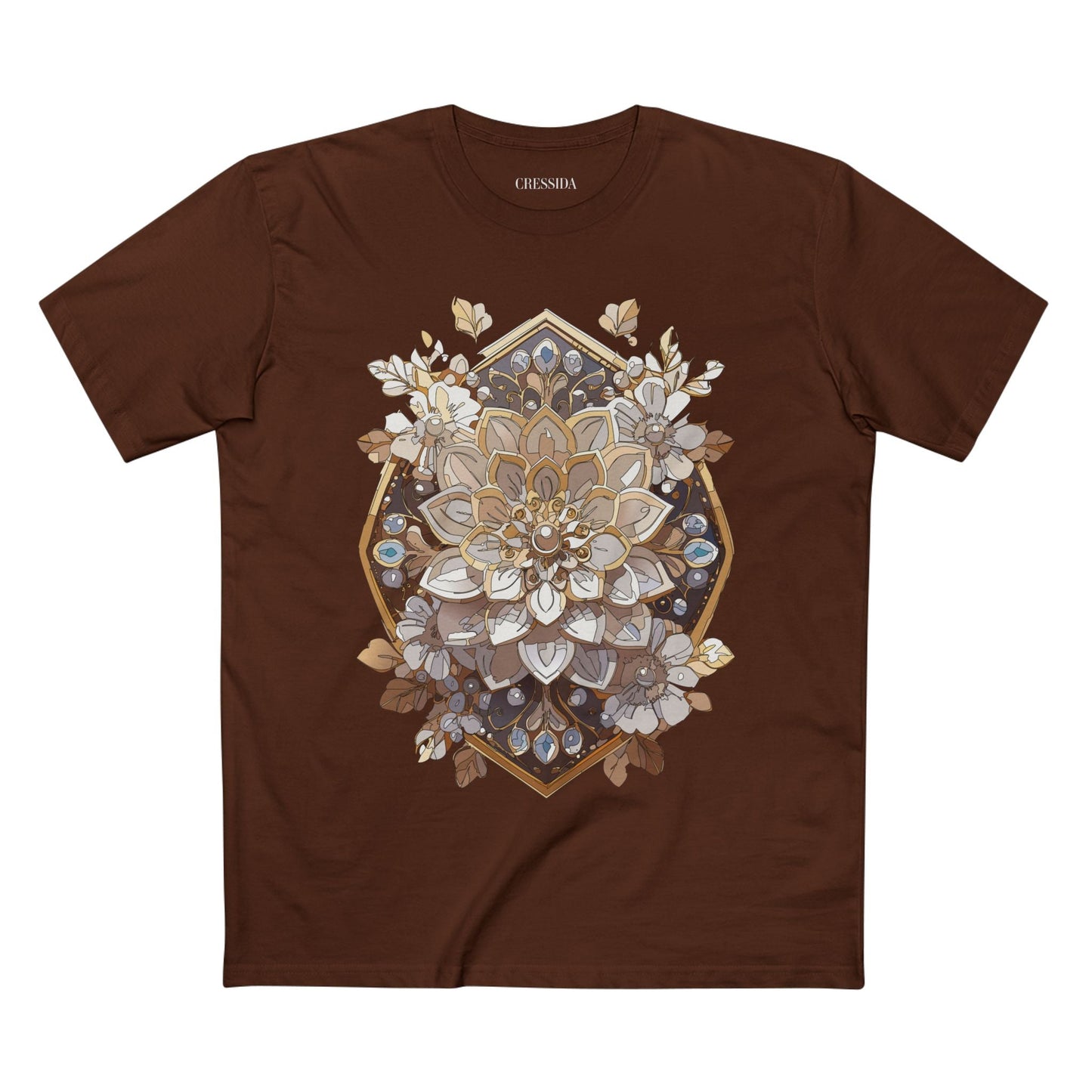 Floral Graphic T-Shirt Unisex 100 Cotton Art Design with Antique Flowers Tee 15