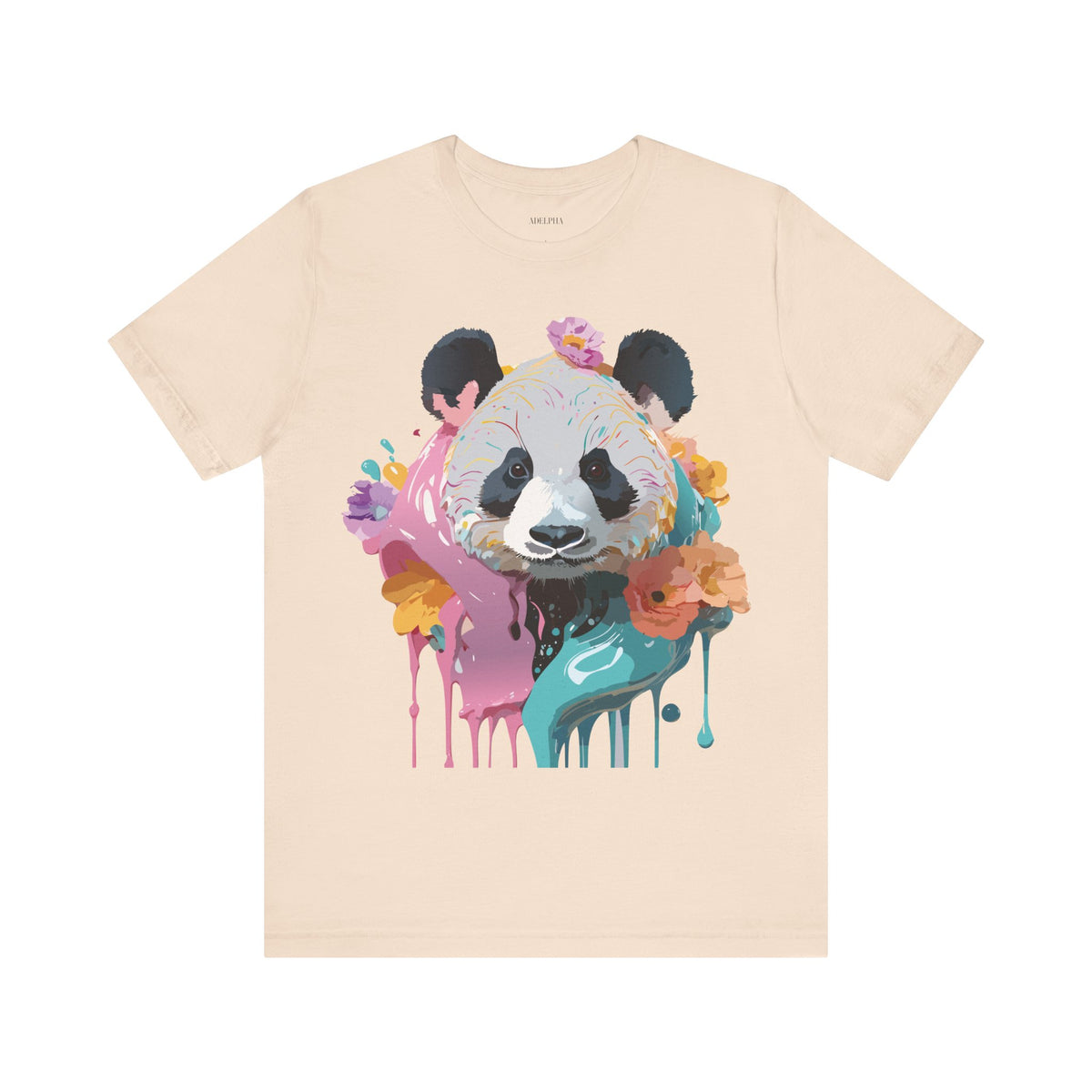 Panda Graphic Unisex Cotton Bella+Canvas Tee with Art Animal Design e55