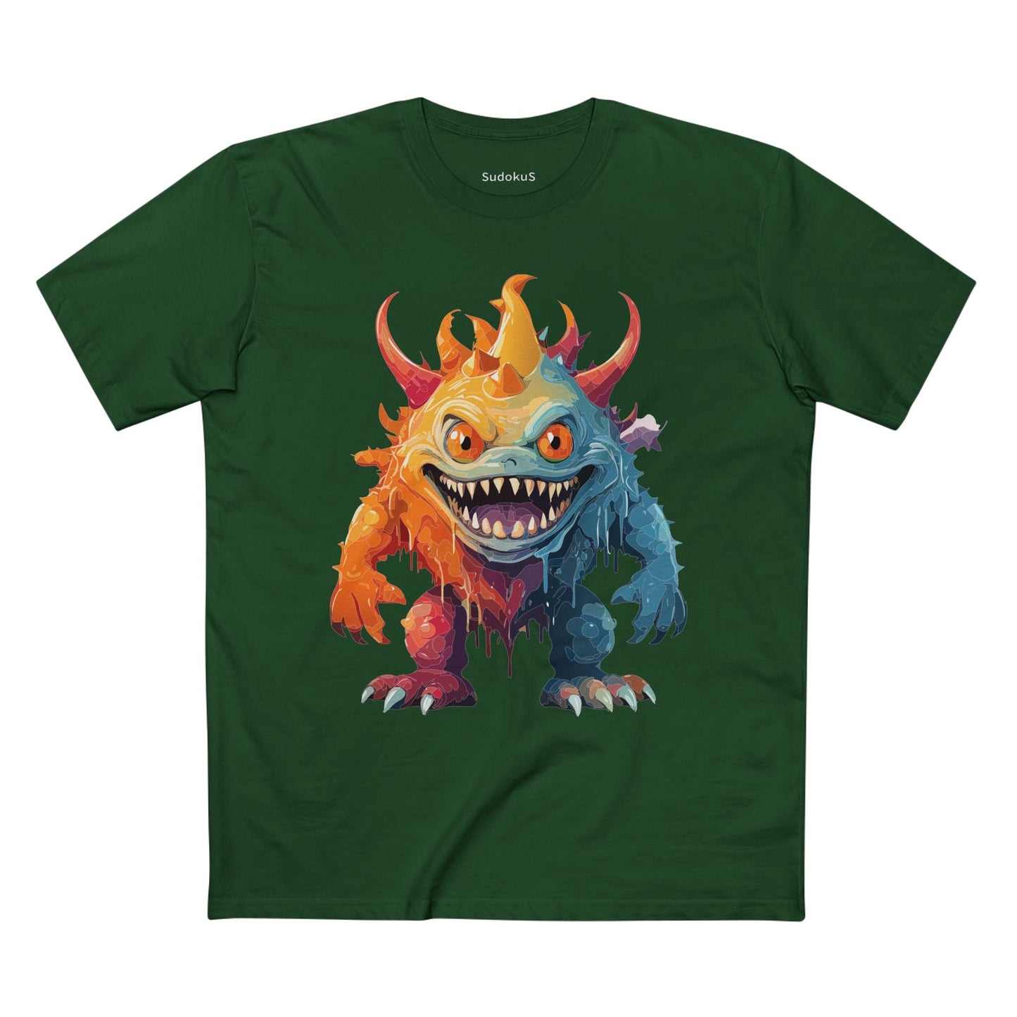 Cartoon Monsters Graphic Unisex 100 Cotton Staple Tee 32