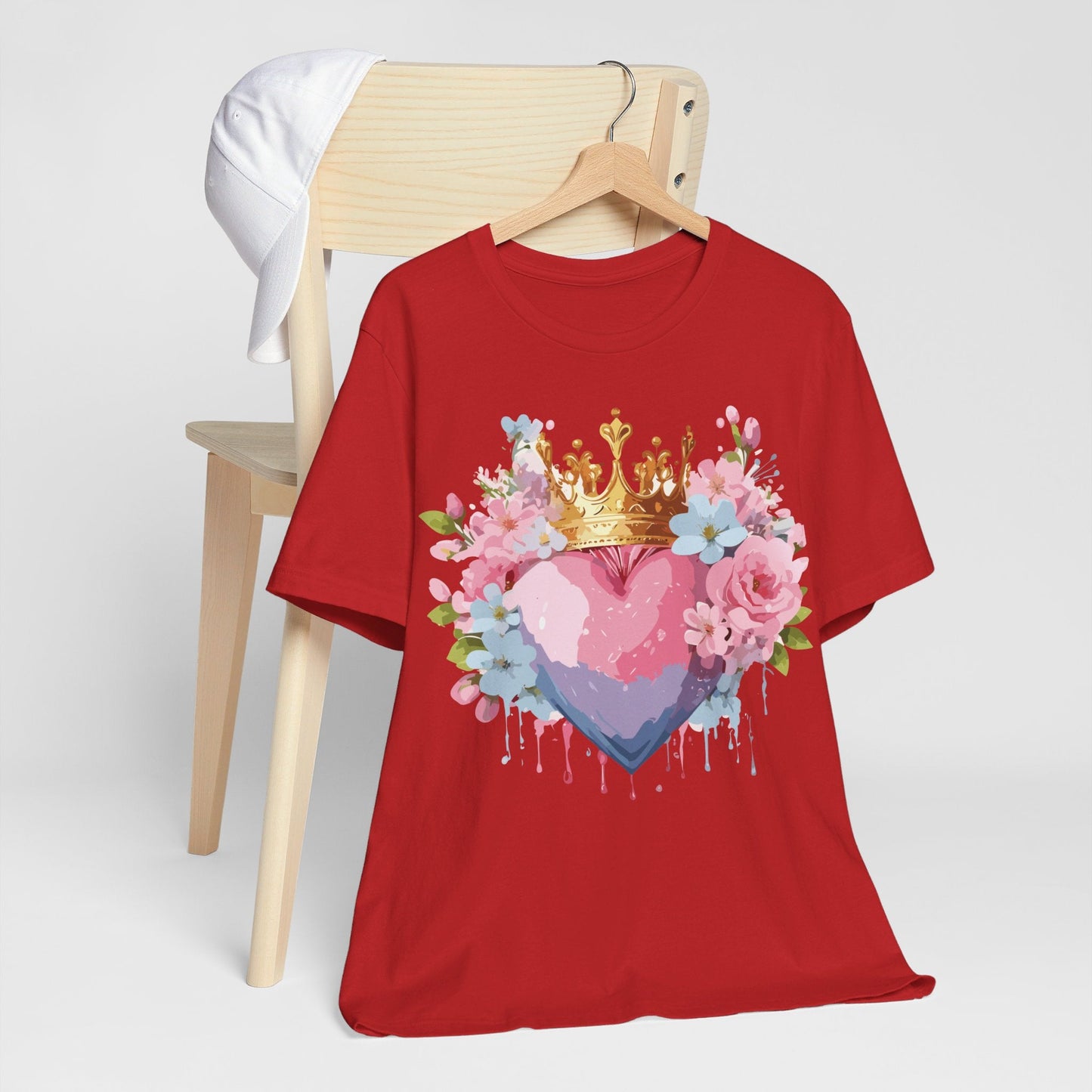 Valentine Day Graphic Unisex 100 Cotton Vintage Artwork with Love and Flower Design Tee 18