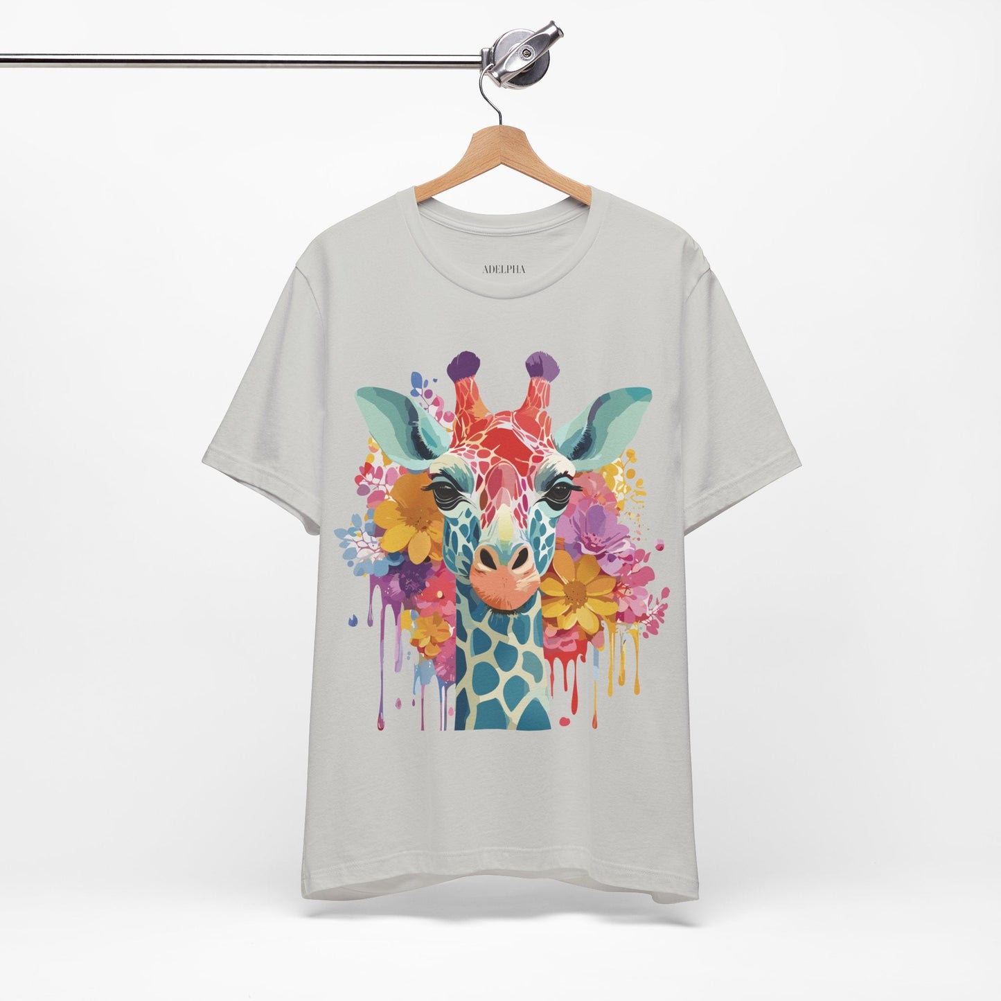 Giraffe Graphic Tee Unisex Vintage Inspired Art Design Adelpha Short Sleeve Shirt