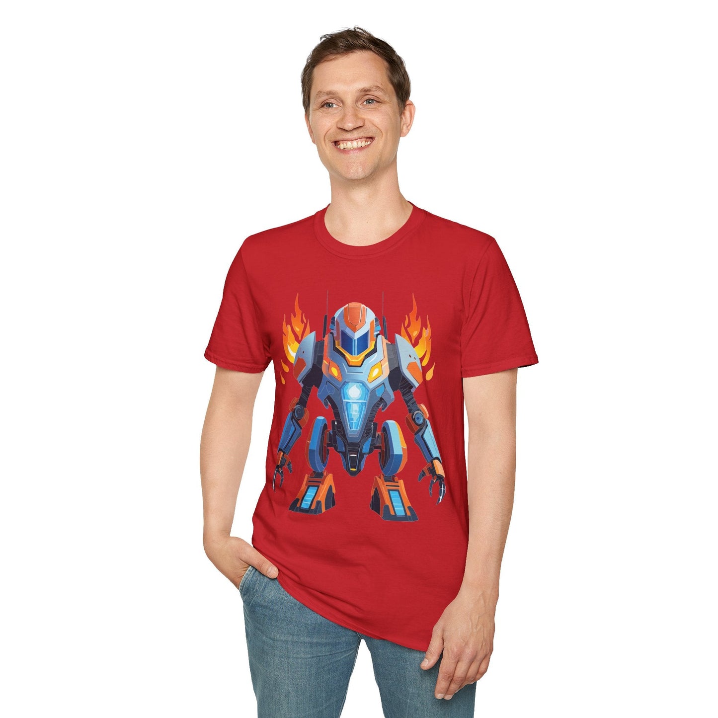 Cyborg Robot Graphic Unisex Softstyle Cotton Tee 8