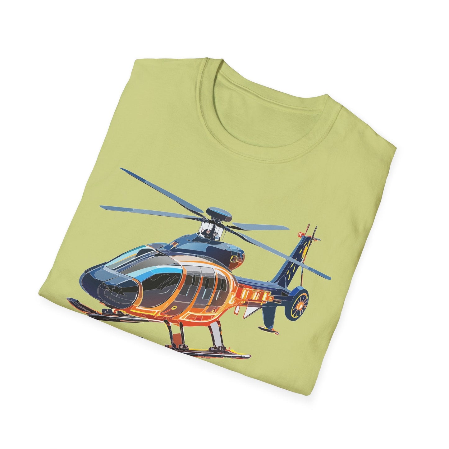 Unisex Helicopter Graphic T Shirt Softstyle 64000 Short Sleeve Chopper Tee For Everyday Comfort