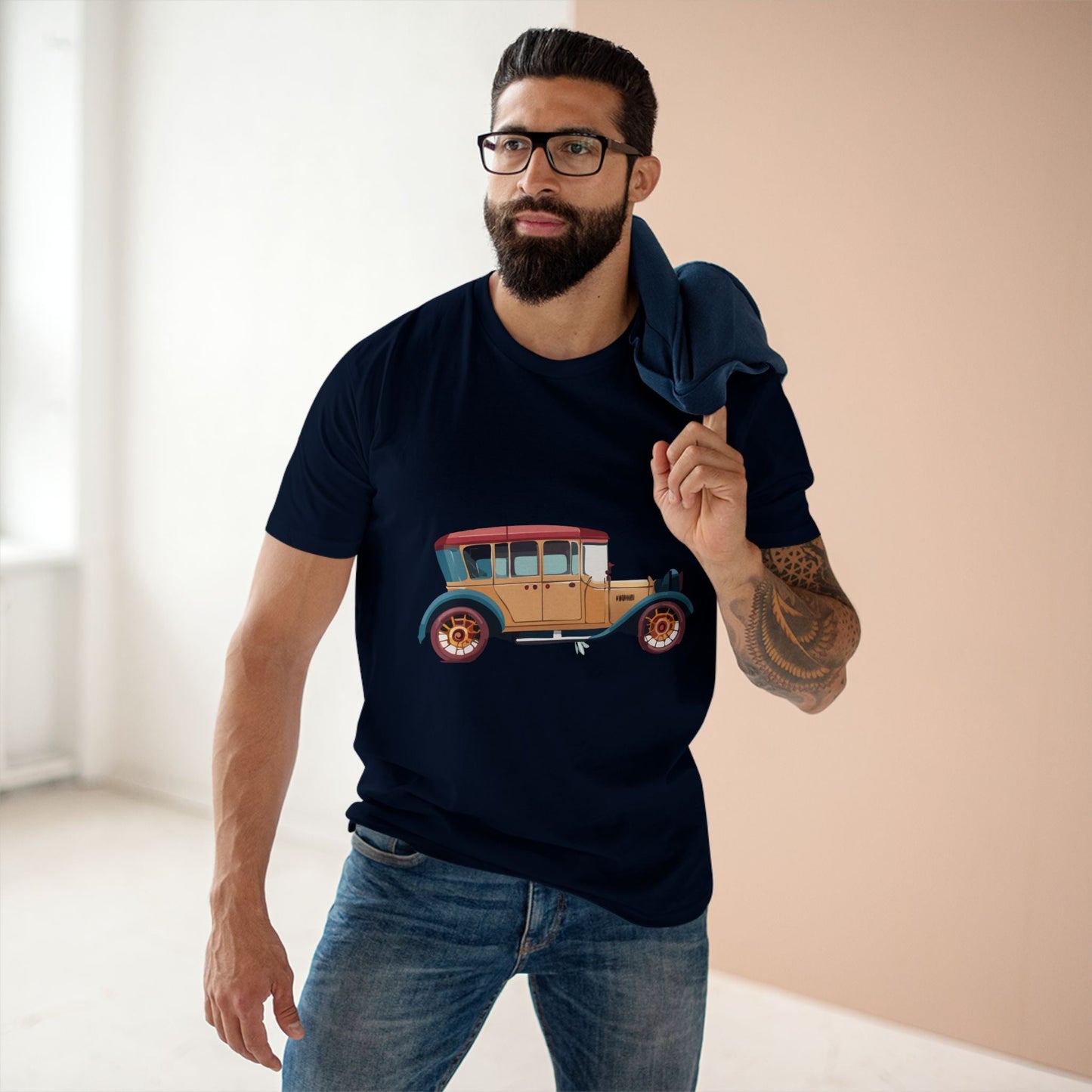 Retro Car Shirts Vintage Car Shirts RC5 Unisex Premium Cotton Art Tee With Original Design