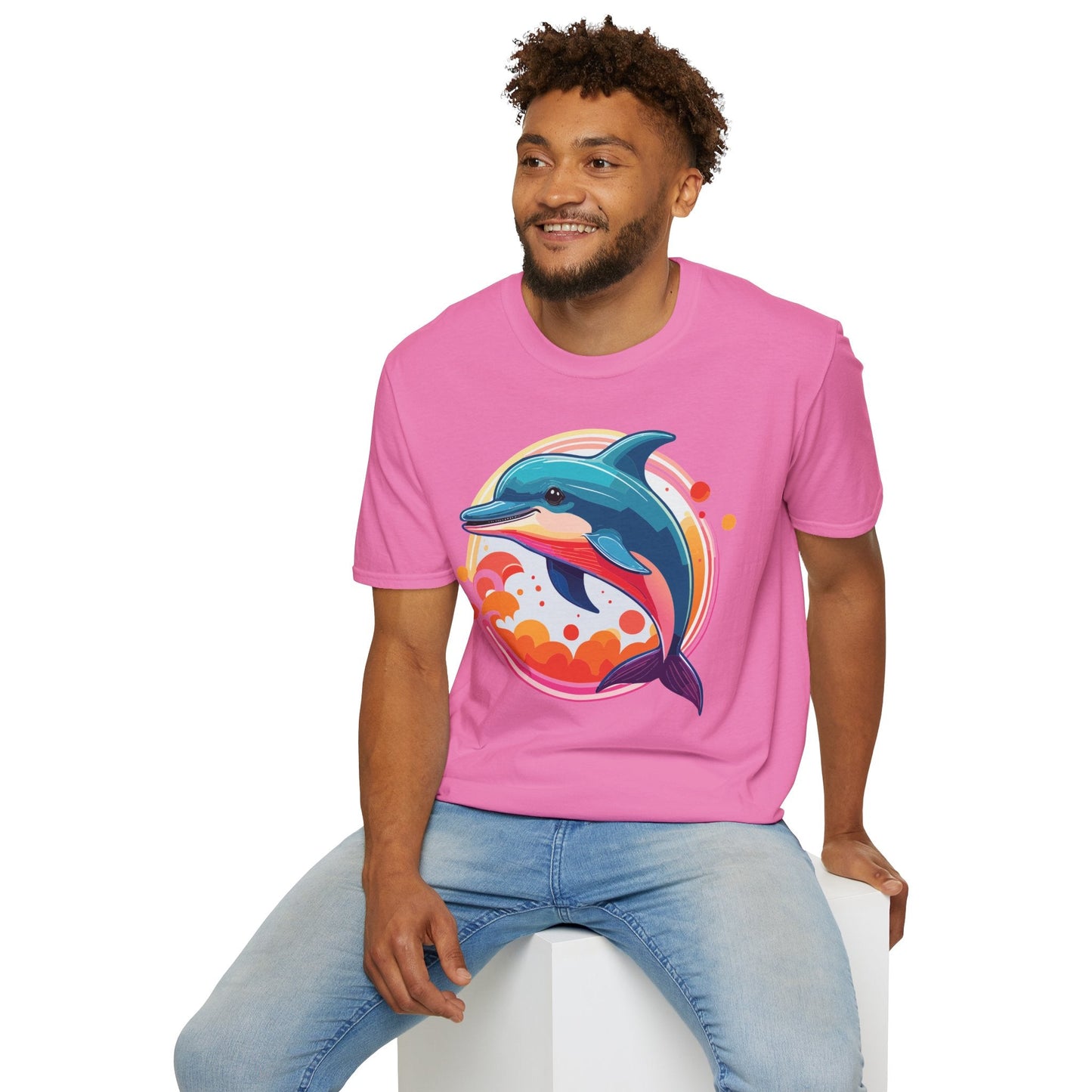 Dolphin Shirt Unisex Softstyle Tee Short Sleeve 100 Percent Ring Spun Cotton Gildan 64000