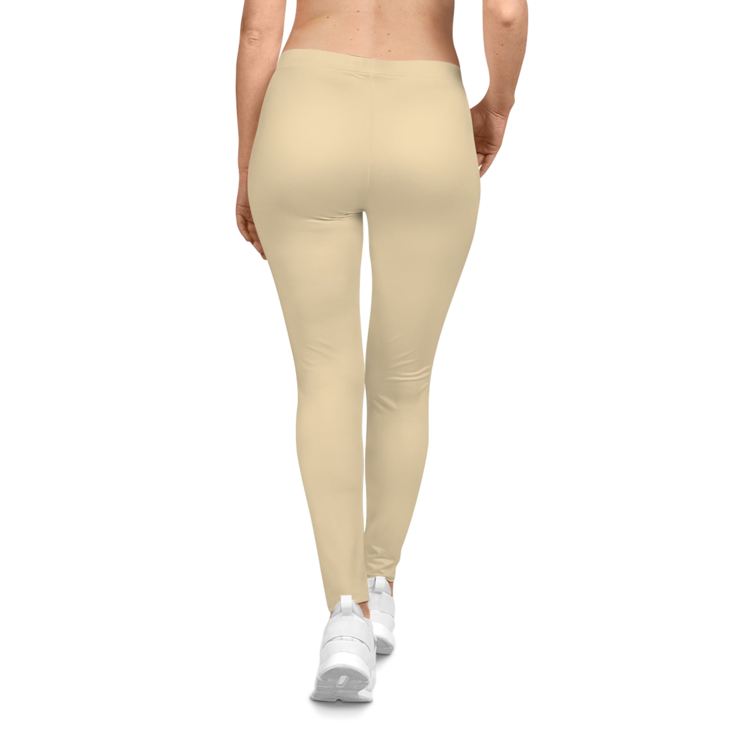 Wheat Cream Tan Color Women's Poly-Span Casual Leggings XS-2XL