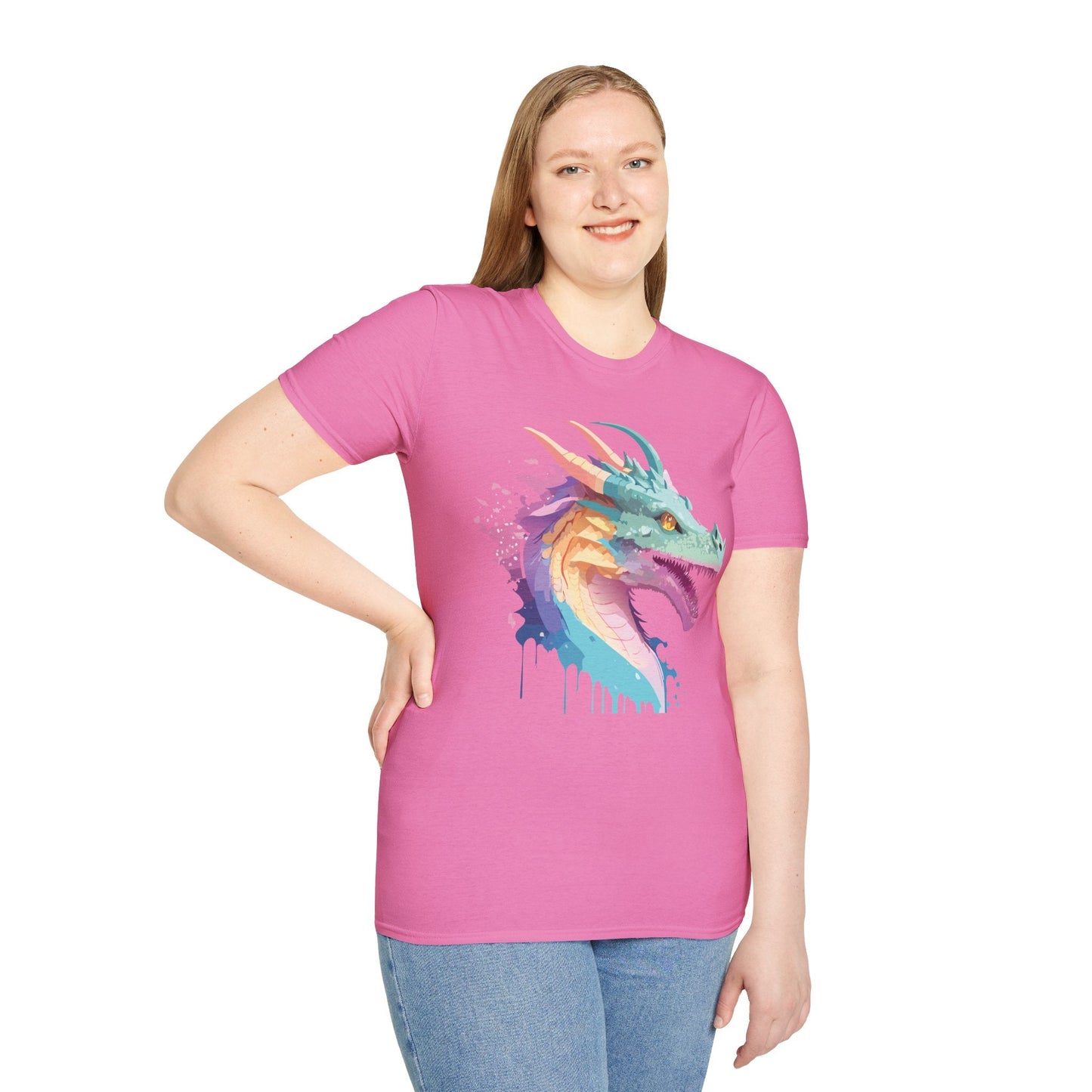 Dragon Graphic Unisex Cotton Softstyle Art Design Tee With Animals 26