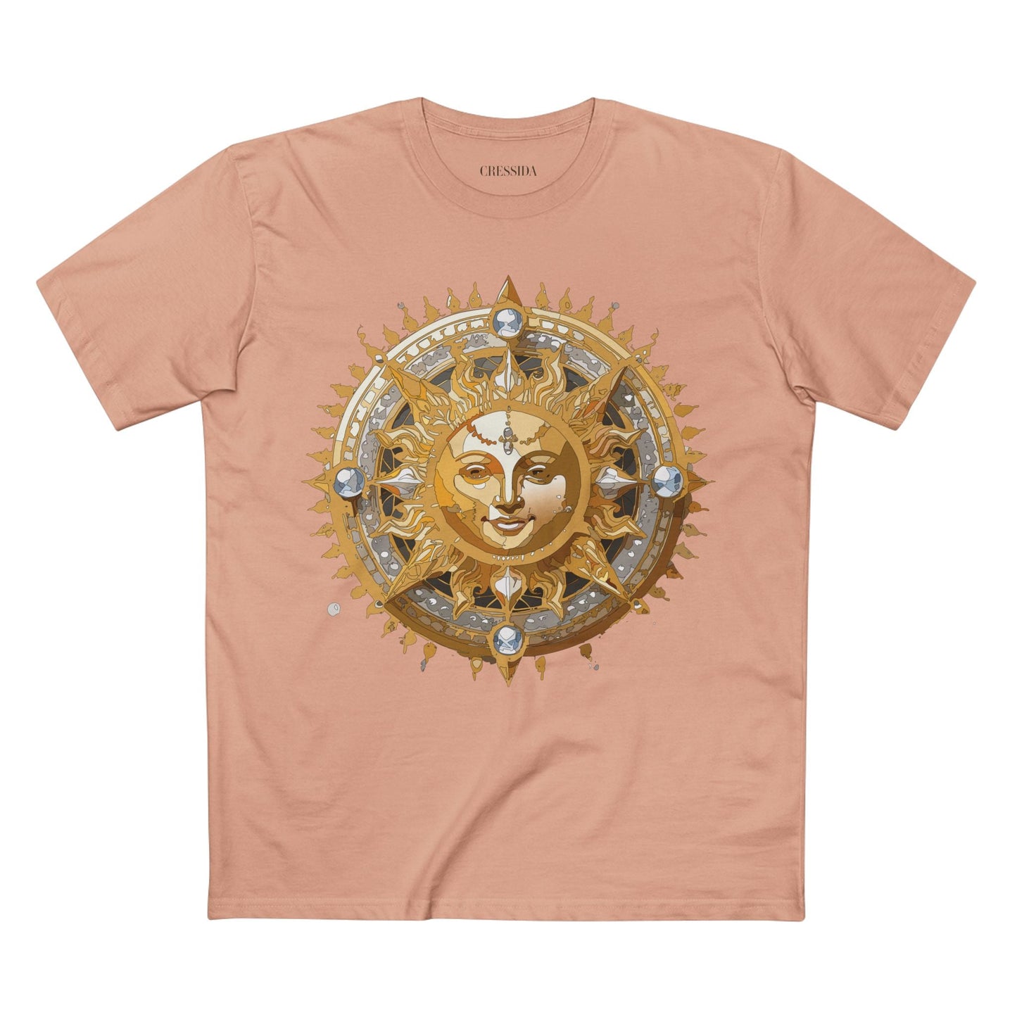 Gold Sun Graphic Unisex 100 Cotton T-Shirt with Golden Art Design 10
