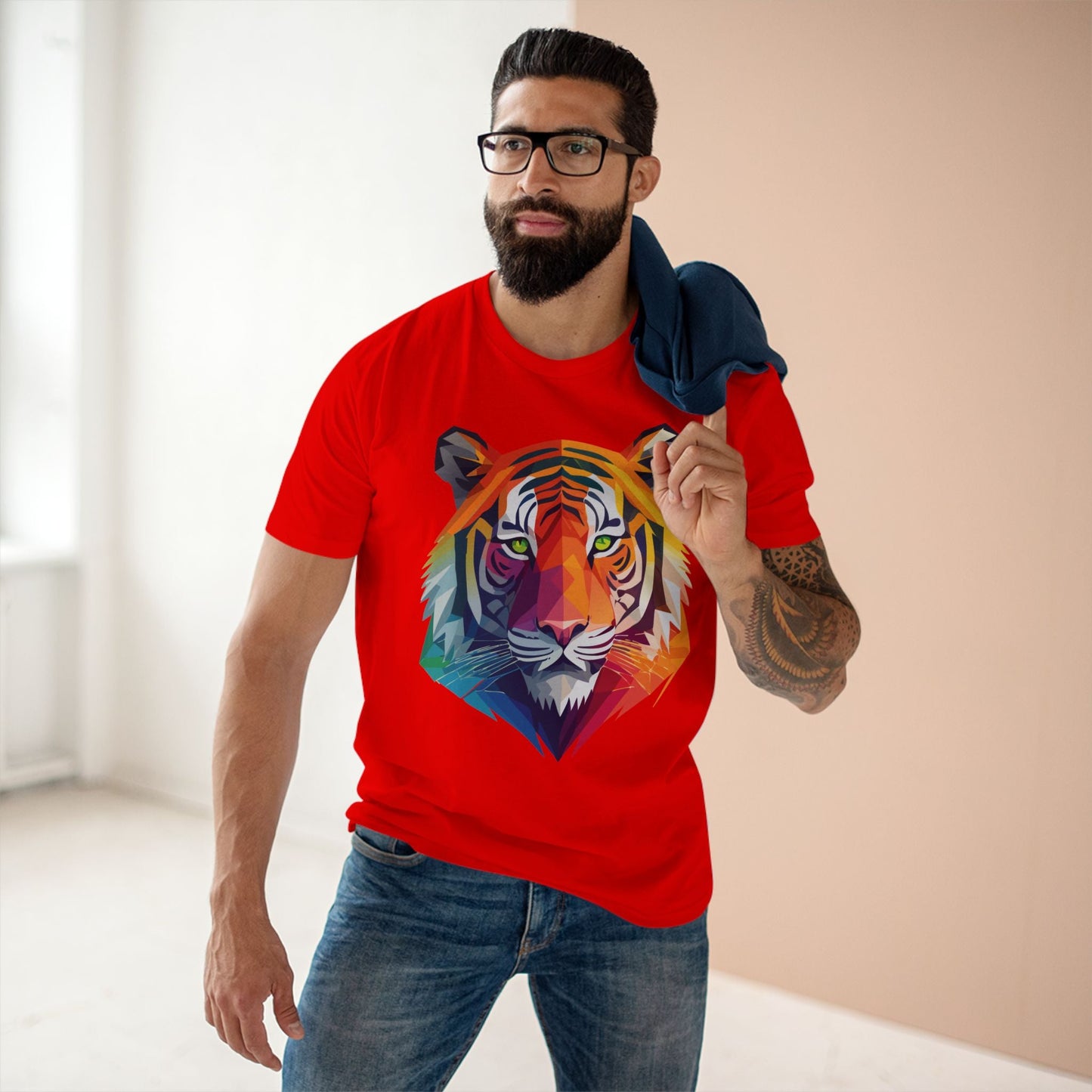 Tiger Shirt Unisex Premium Cotton Staple Tee With Original Art Design From Retro2Nova Collection For Everyday Wear