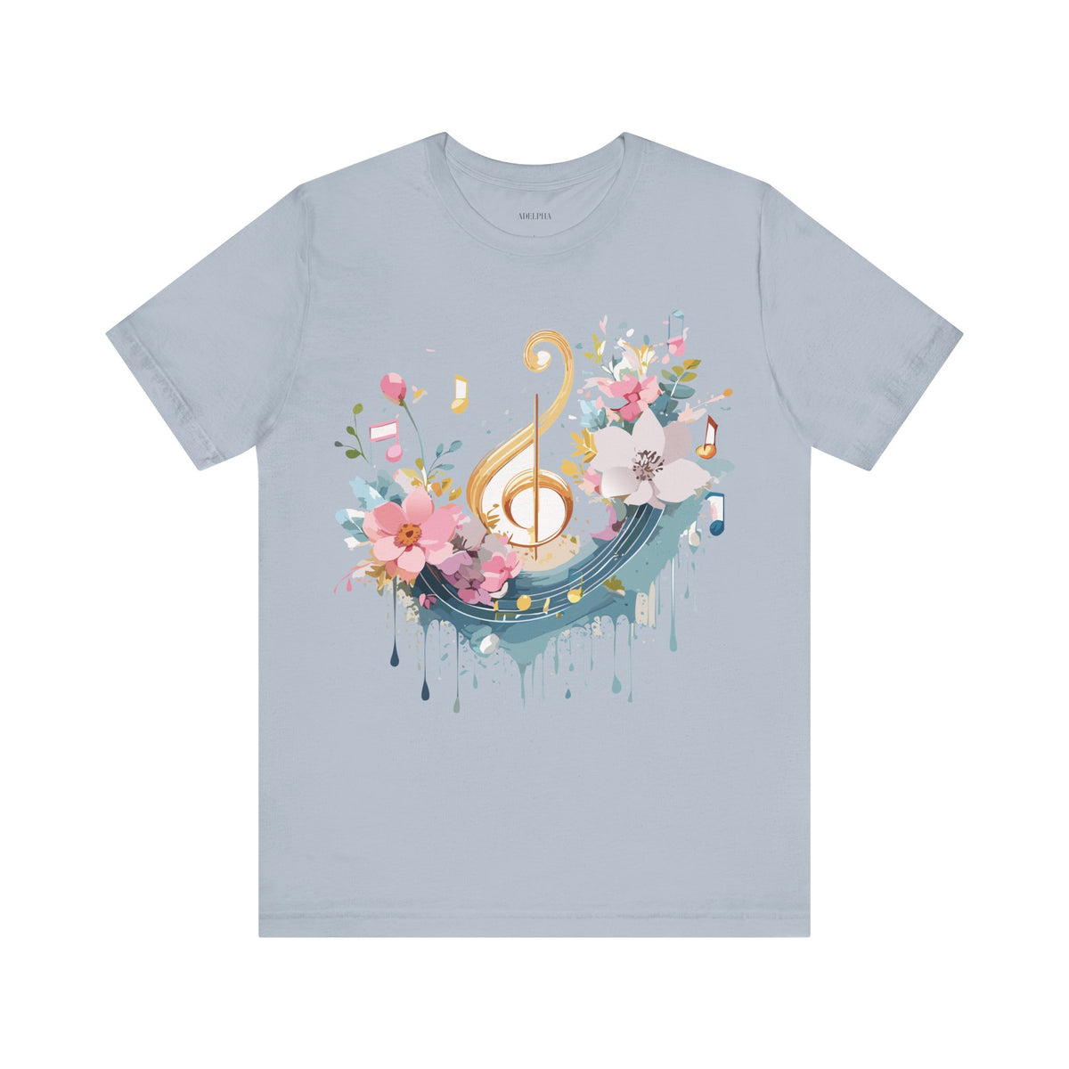Music Graphic Unisex Cotton Bella+Canvas Tee with Art Design n194