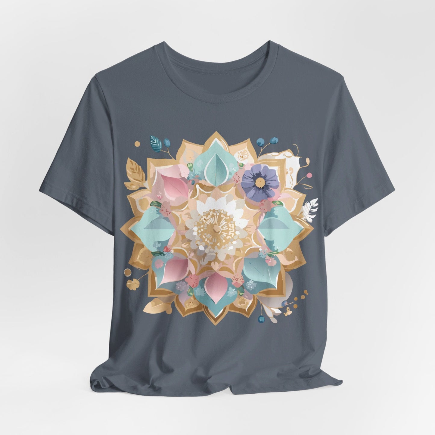 Mandala Graphic Unisex 100 Cotton Vintage Floral Artwork Tee 16