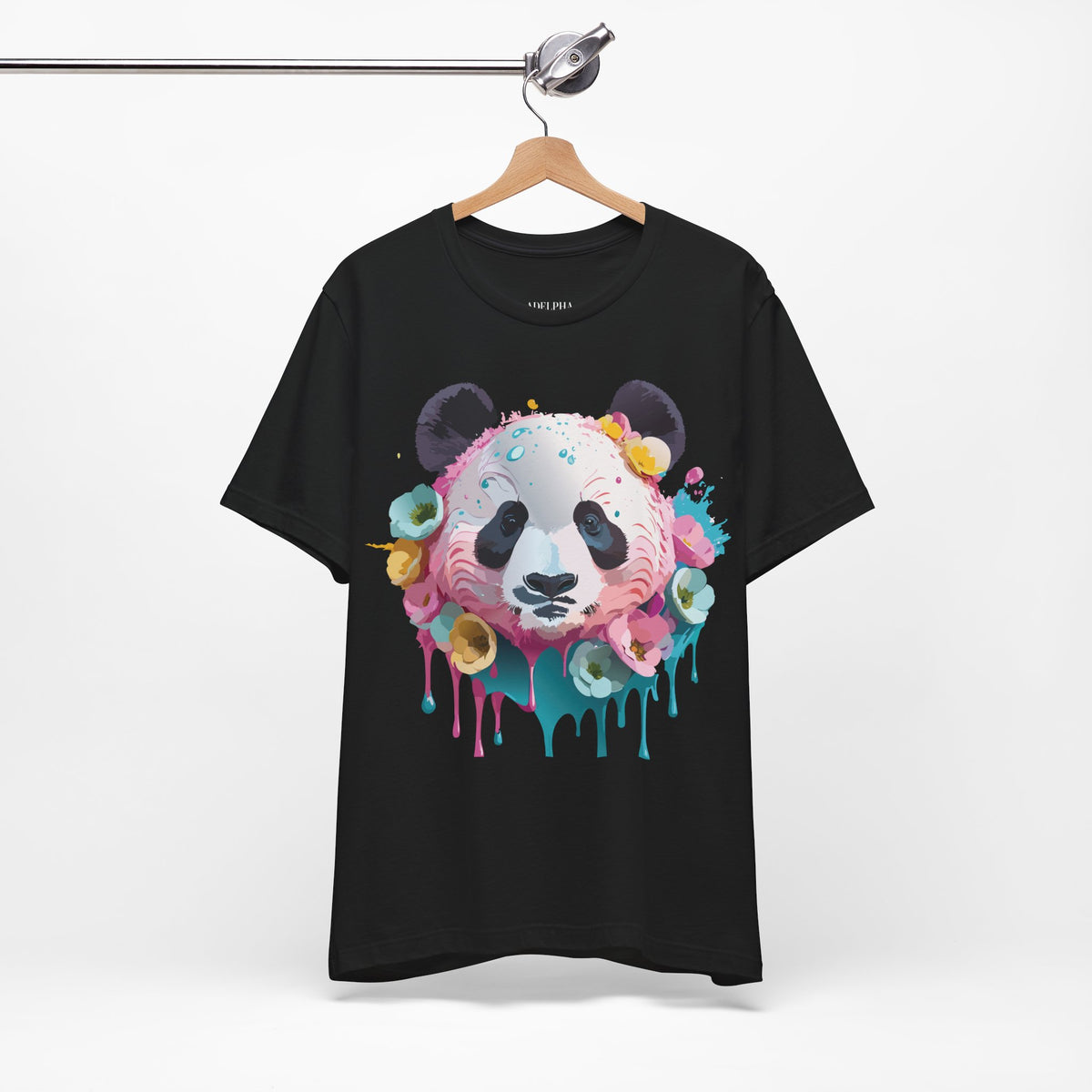 Panda Graphic Unisex Cotton Bella+Canvas Tee with Art Animal Design e51