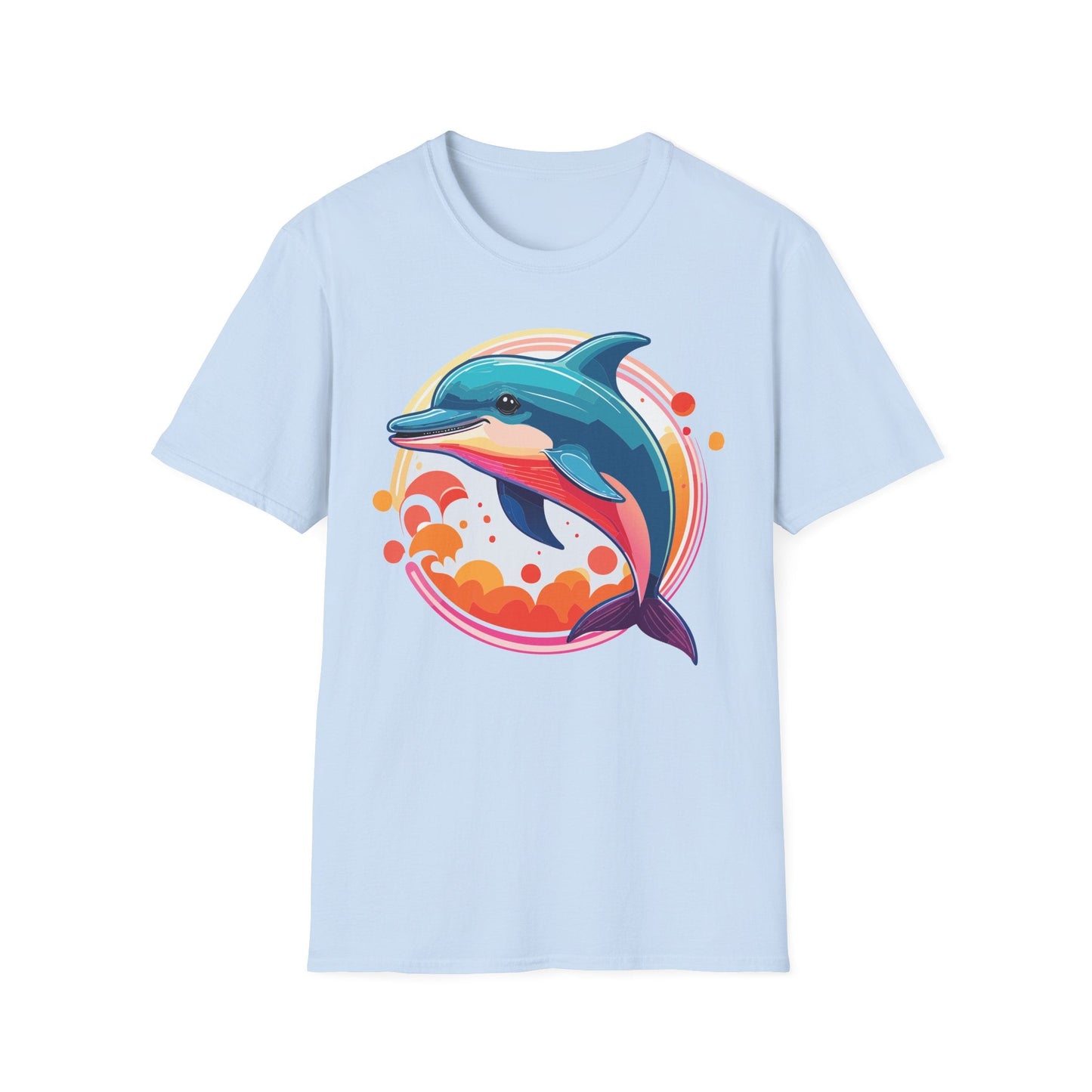 Dolphin Shirt Unisex Softstyle Tee Short Sleeve 100 Percent Ring Spun Cotton Gildan 64000