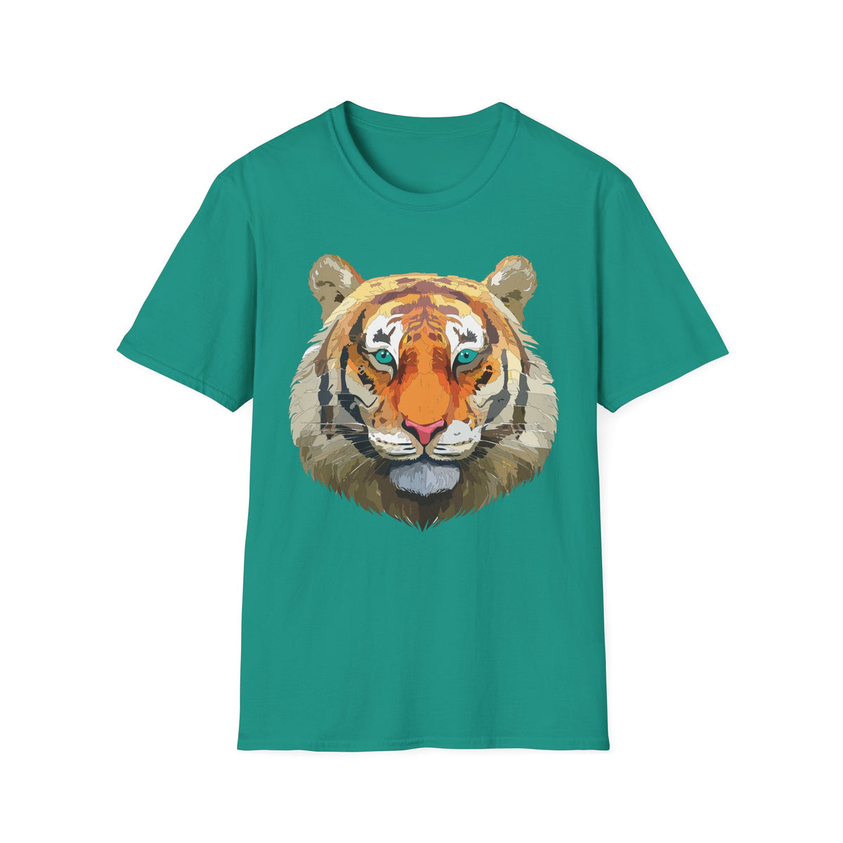 Watercolor Tiger Head T-Shirt | Bold Animal Portrait