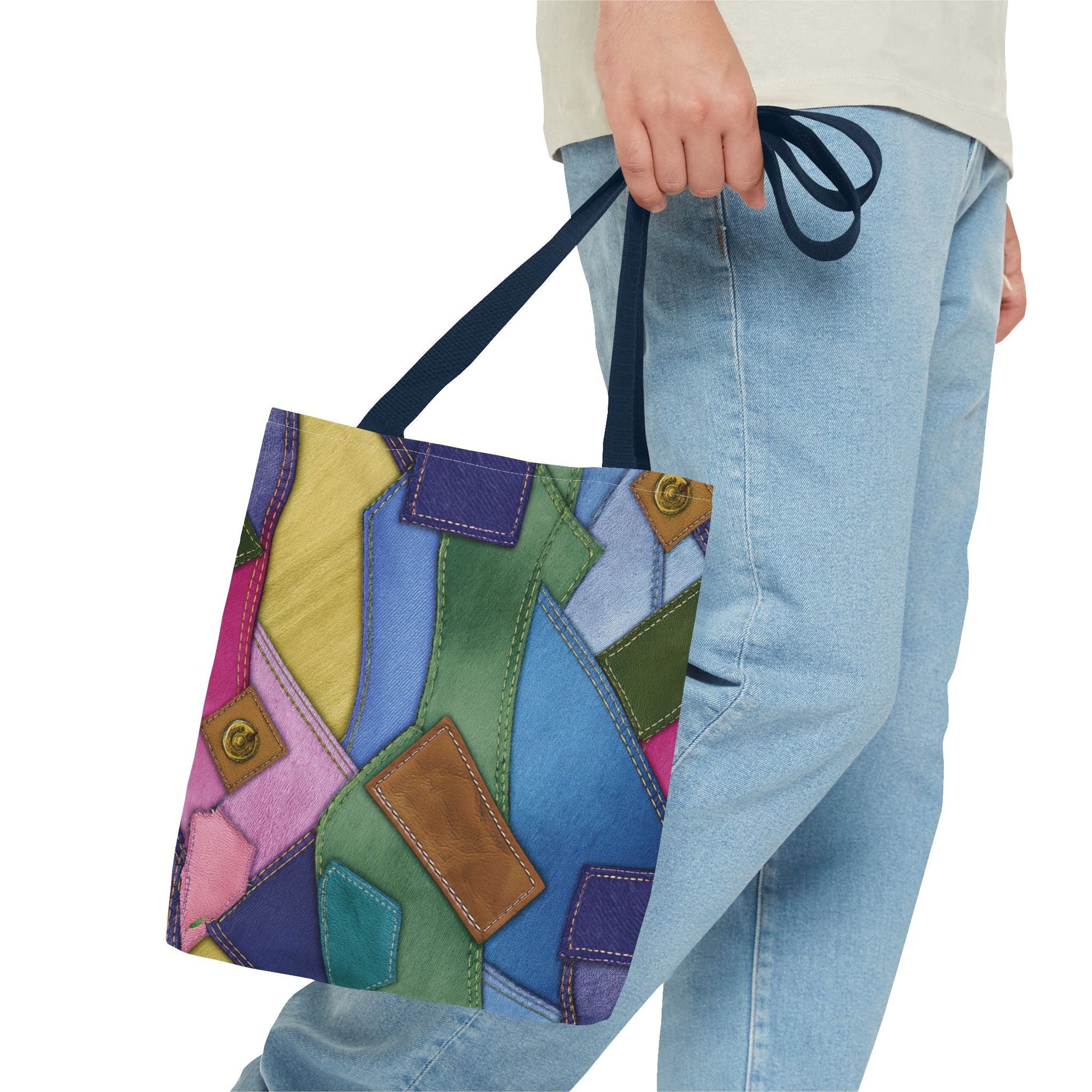 Denim Canvas Bag, Tote Bag Denim Printify