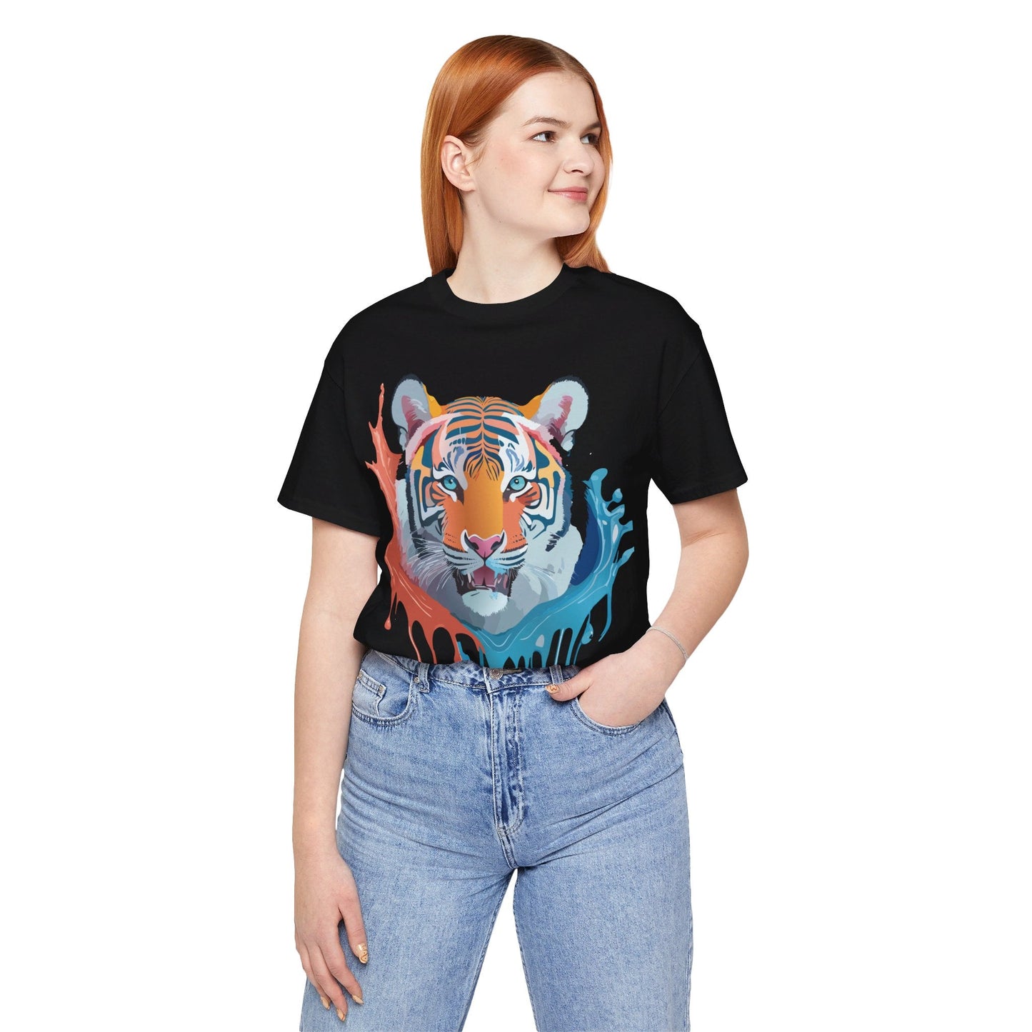 Tiger Graphic Tee Unisex Jersey Short Sleeve With Vintage Inspired Artwork By Adelpha