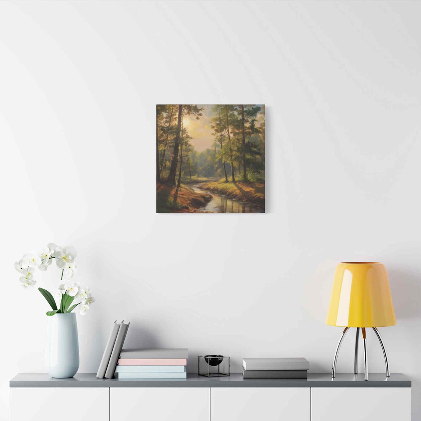 Forest Print Canvas, Trees Oil Paint Print 20x20, 24x24, 30x30, 32x32, 36x36 Art Design Print Pine-Wood Inner Frame MC-71