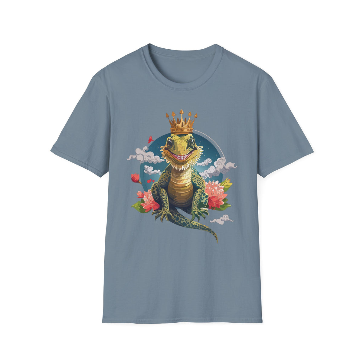 Crowned Lizard King T-Shirt | Royal Gecko Illustration