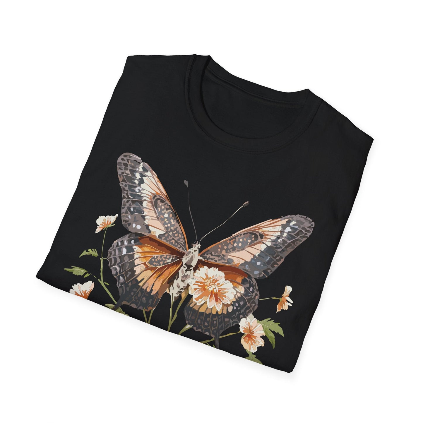 Butterfly T Shirt Unisex Softstyle Gildan 64000 Cotton Tee Monarch Print Comfort