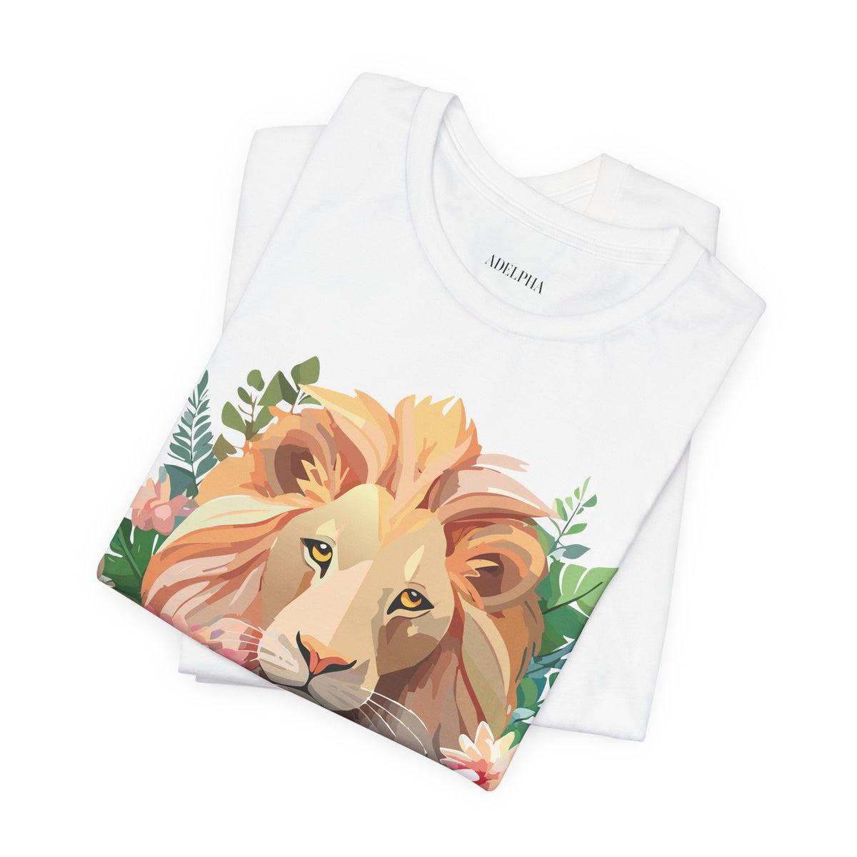 Lion Graphic Unisex Cotton Bella+Canvas Tee with Art Animal Design e317