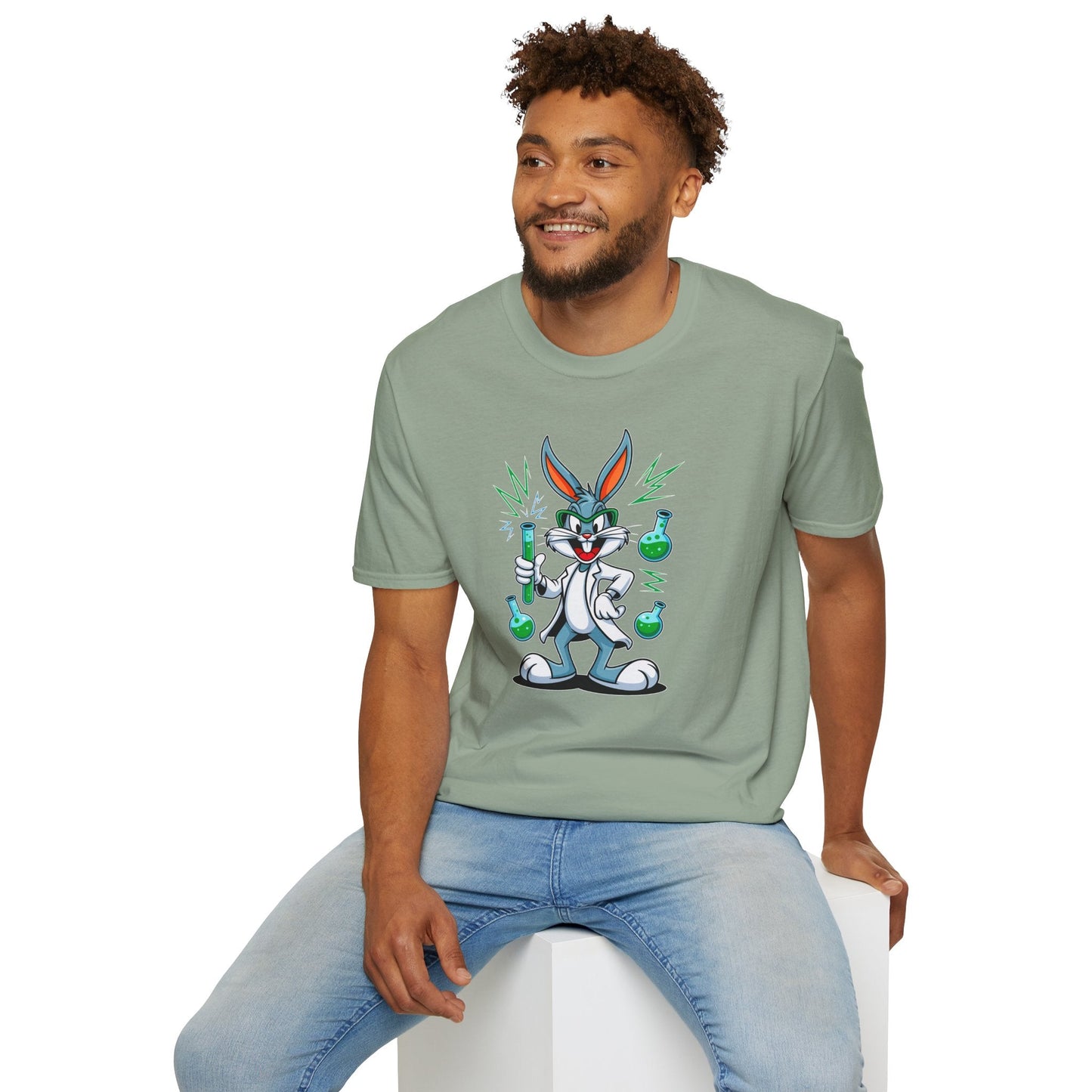 Cartoon Bunny Graphic Unisex Cotton Animal Animation Artwork Design Tee 23