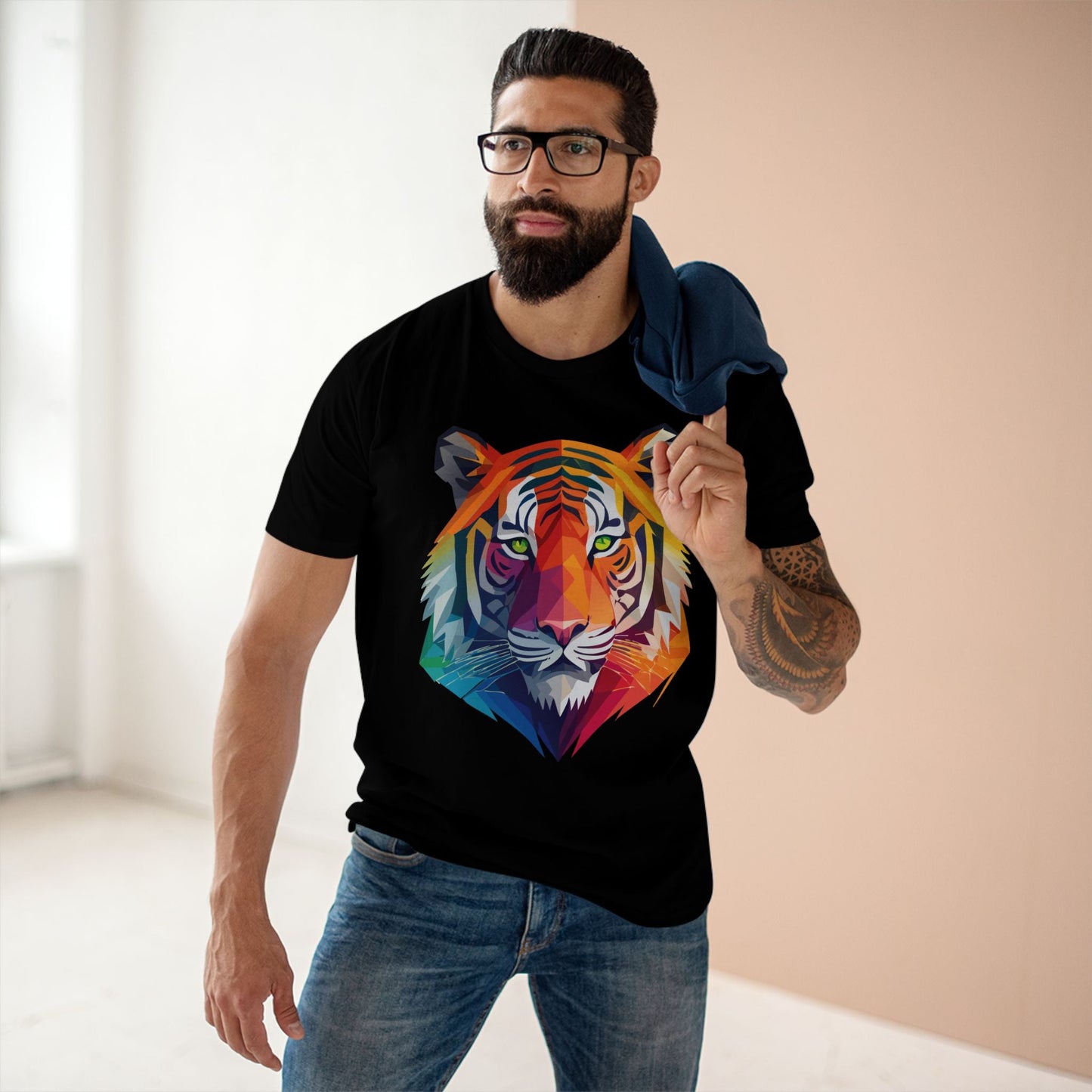 Tiger Shirt Unisex Premium Cotton Staple Tee With Original Art Design From Retro2Nova Collection For Everyday Wear