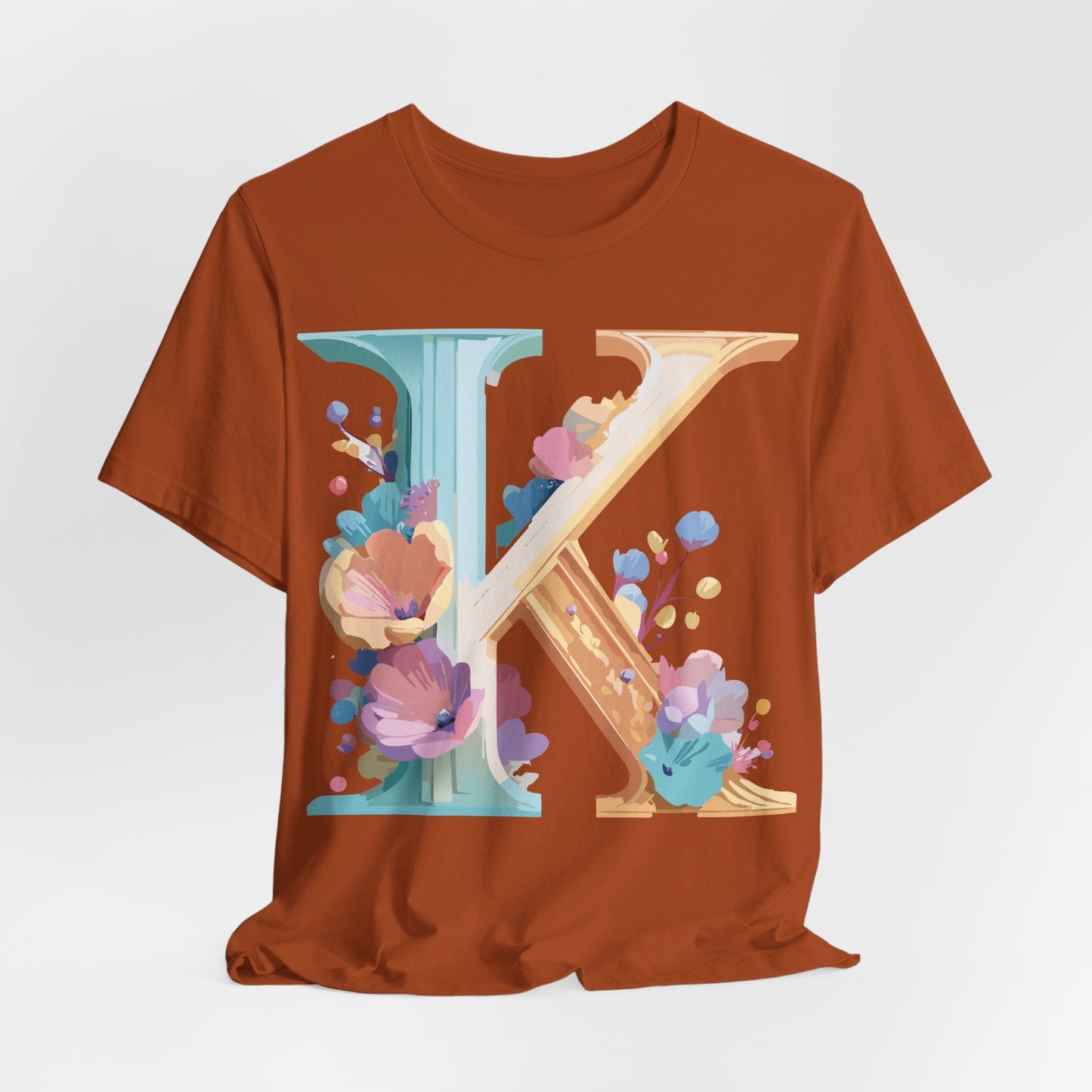 Letter K Shirt Graphic Tee Unisex Vintage Inspired Adelpha Art Design Tee Premium Soft Cotton