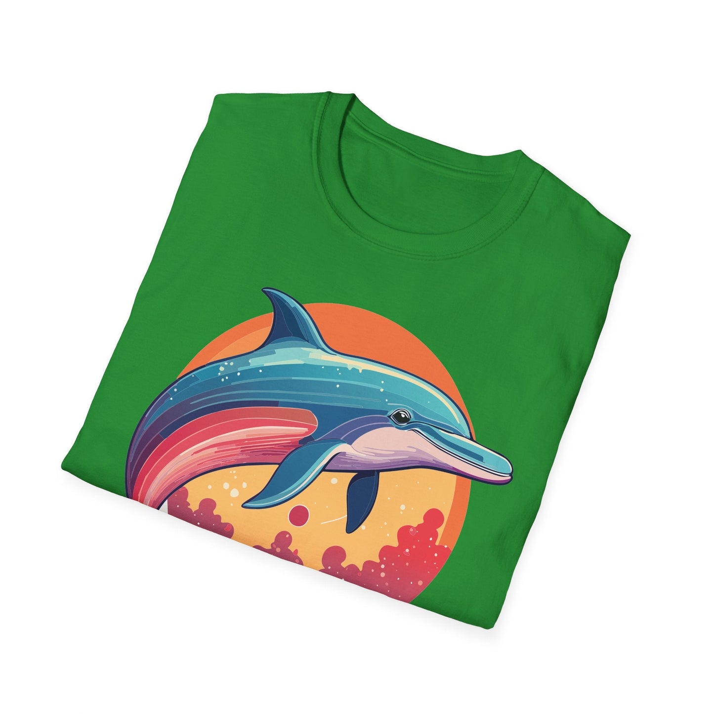 Dolphin Shirt For Unisex Adults Gildan Softstyle 64000 Ring Spun Cotton Tee Fish Tee
