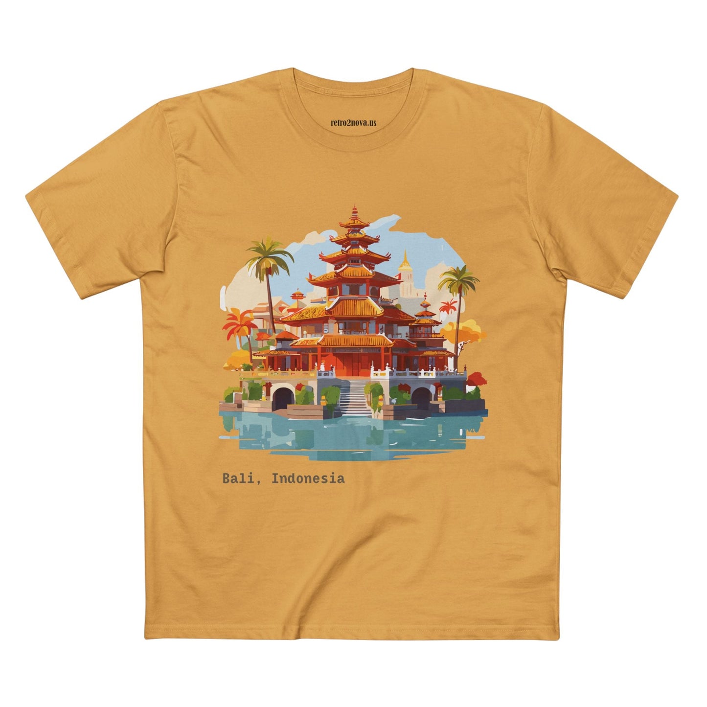Travel Shirt Bali Tourist Unisex Premium Cotton Art Design Tee By Retro2Nova Collection Edition