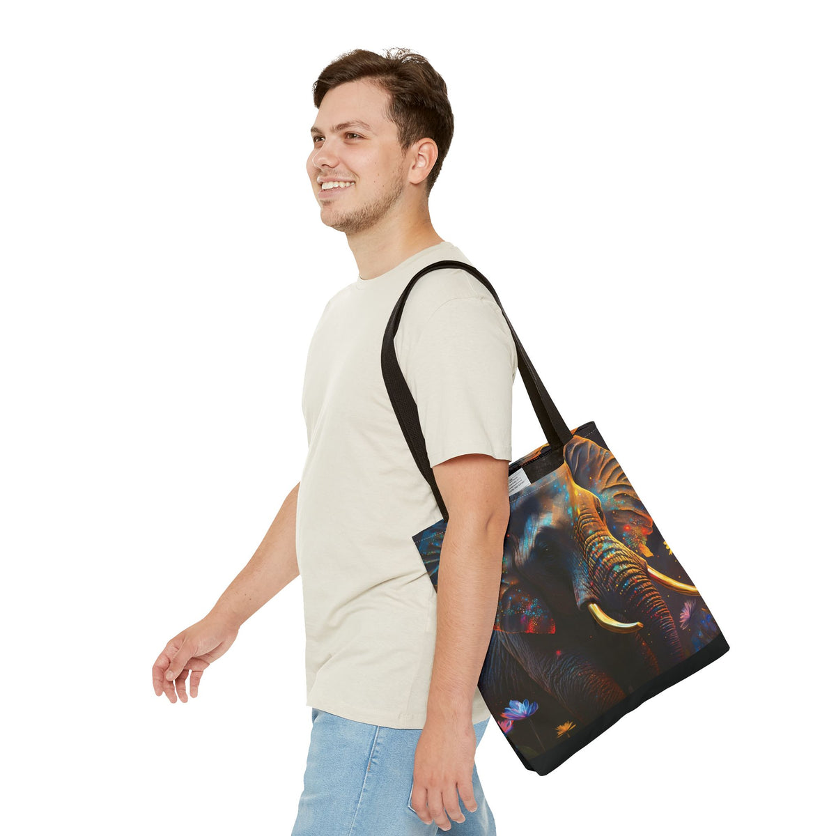 Bolsa de lona con estampados de animales 