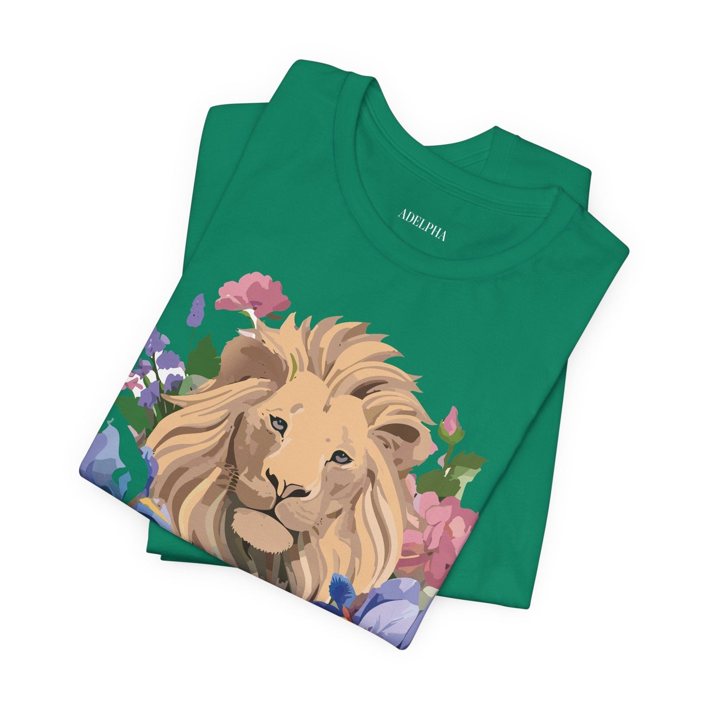 Adelpha Lion Shirt Unisex Graphic Tee Short Sleeve Vintage Style Lion Design Artwork
