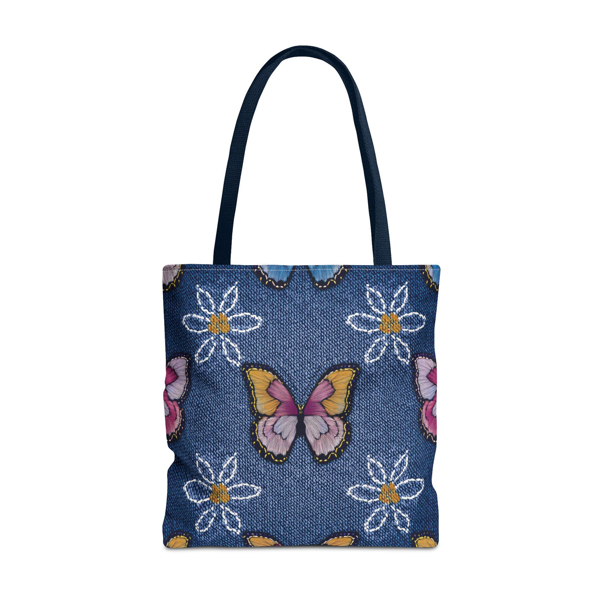 Denim Fabric Imitation Print Unisex Canvas Bag Poly Spun 3 Sizes Tote Bag 178