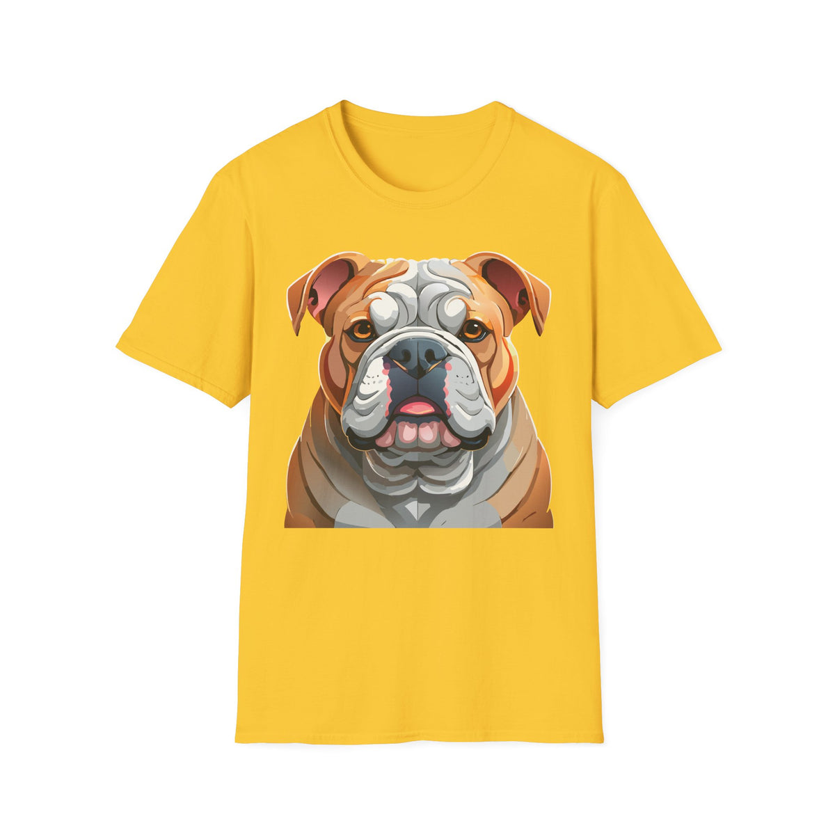 Bulldog Face Graphic T-Shirt | English Bulldog Illustration Tee