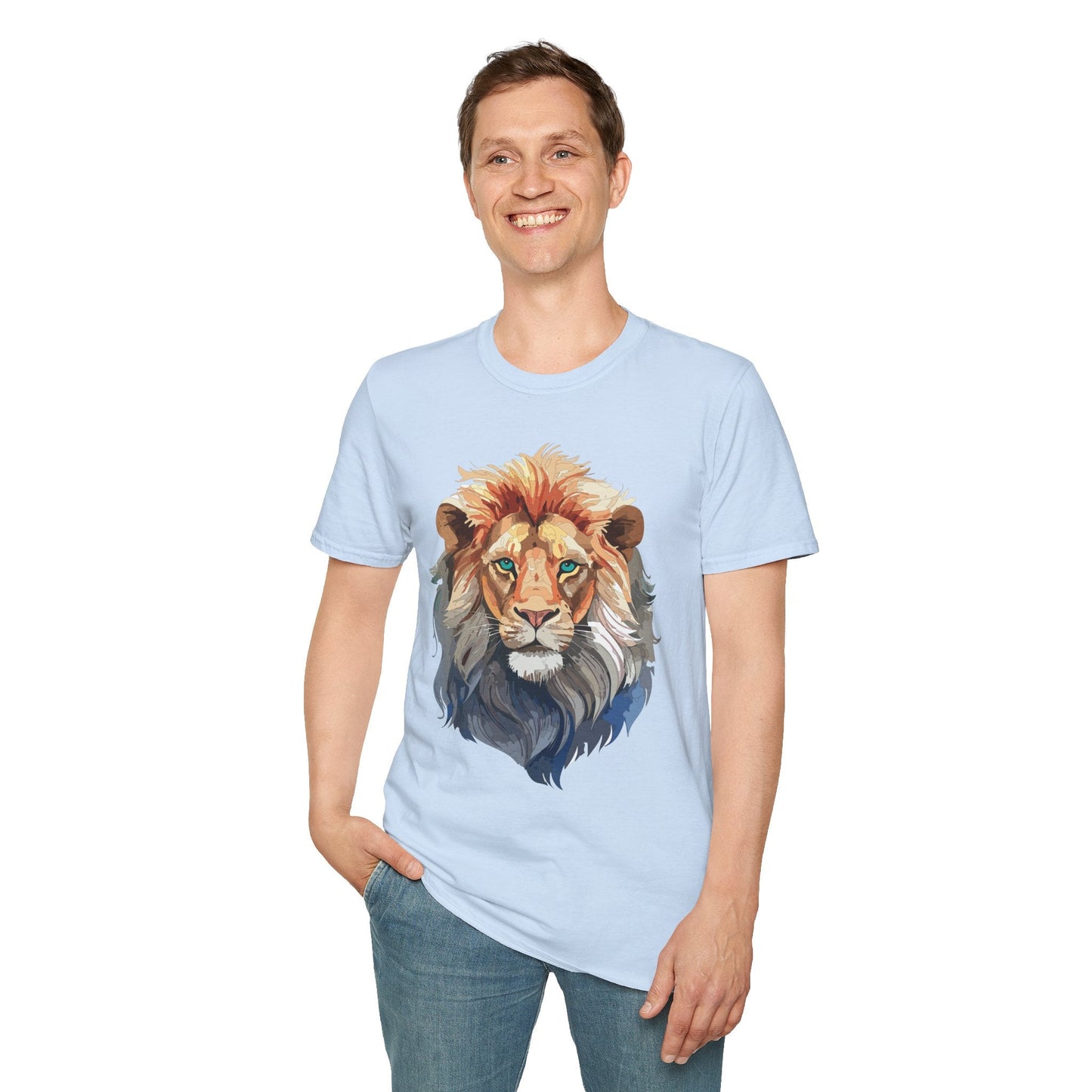 Floral Lion Shirt Unisex Tee Softstyle Gildan 64000 Comfort Fit