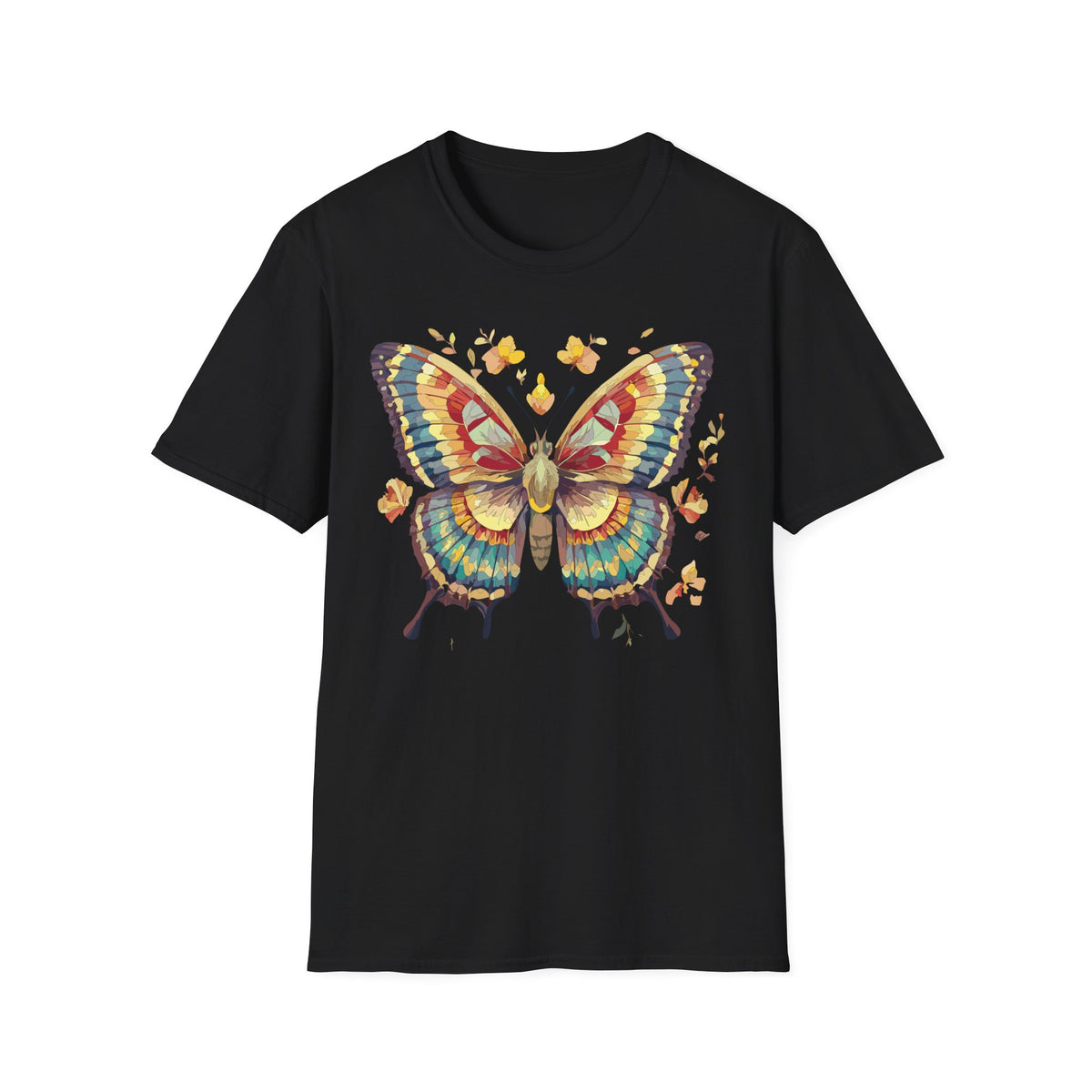 Butterfly Watercolor T-Shirt — Vibrant Floral Monarch Graphic Tee Unisex 100 Cotton Gildan T-Shirt