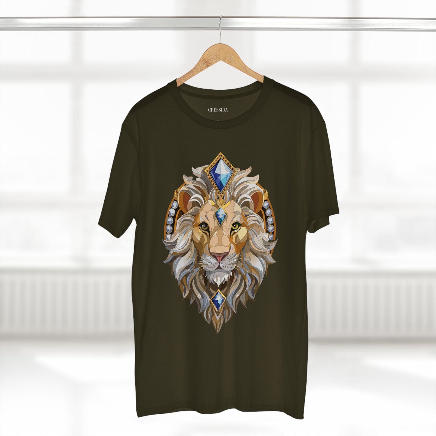 Lion Graphic Unisex 100 Cotton Tee With Unique Animal Golden Medallion Art Design 9