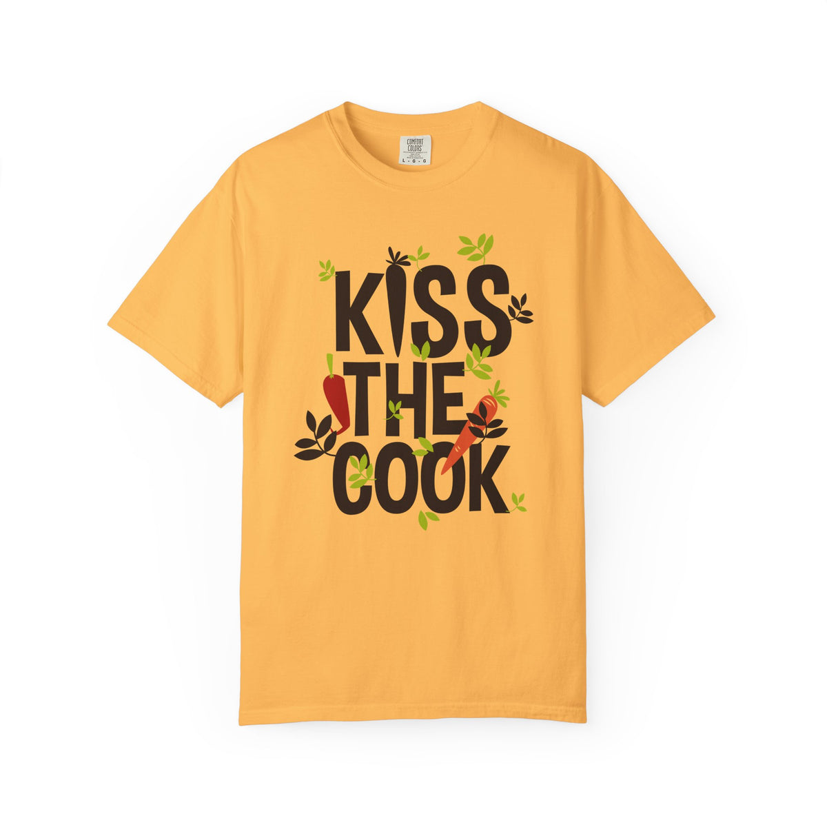 Kiss The Cook Chef Kitchen Cooking Graphic Unisex Comfort Colors Garment-Dyed Heavyweight 100 Cotton Art Design T-Shirt w6