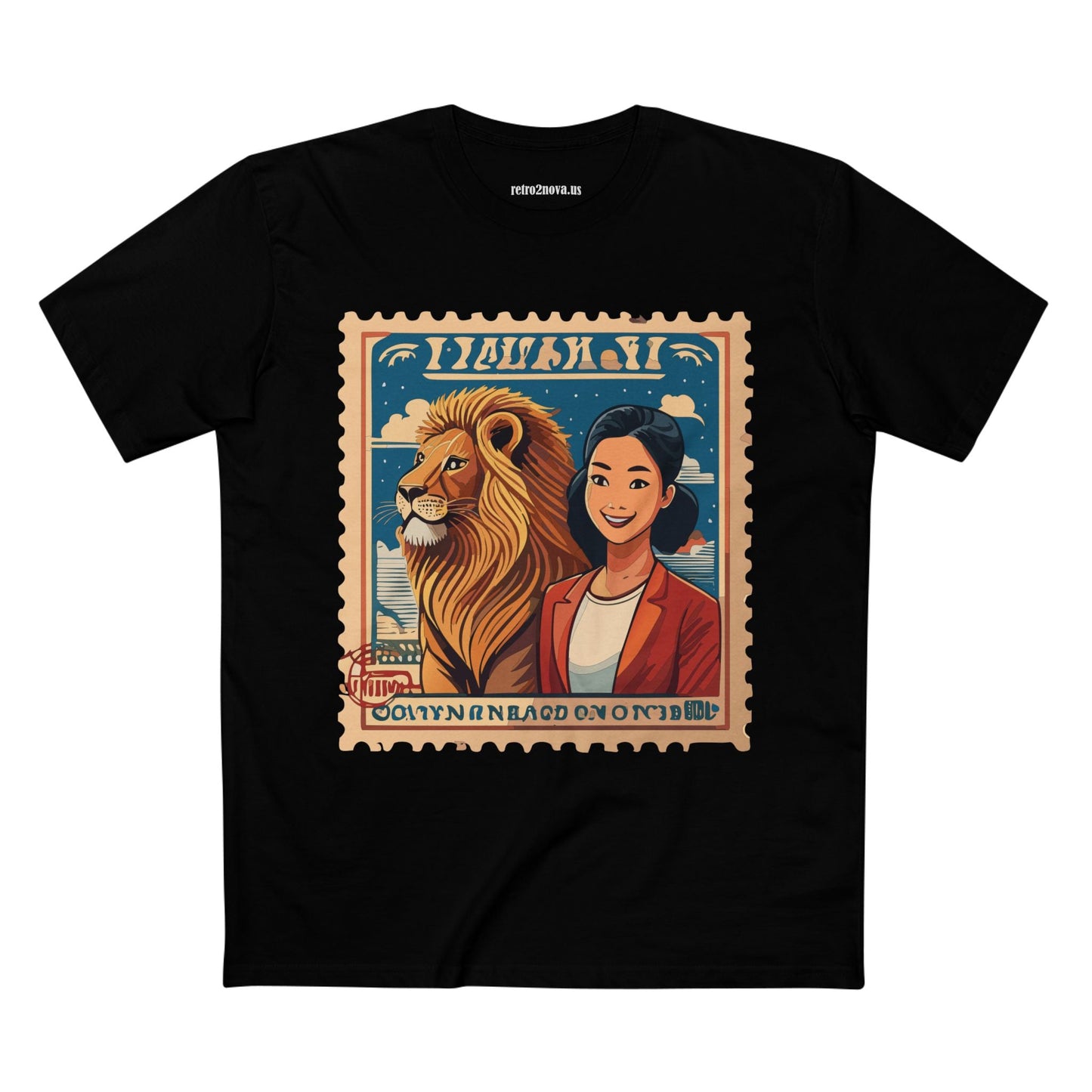Postage Stamp Shirt PS32 Unisex Premium Cotton Tee With Original Art Design Retro2Nova