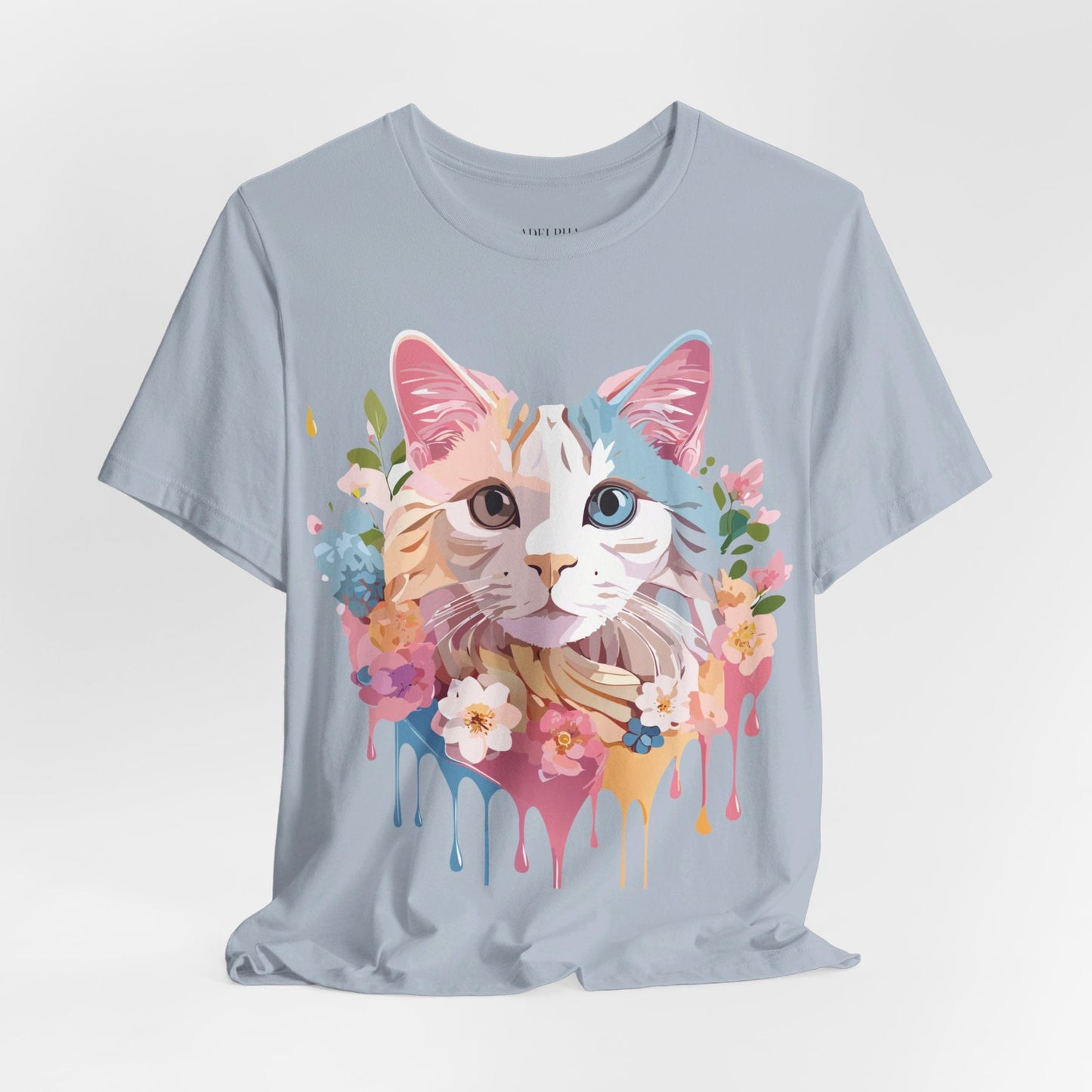 Cat Graphic Tee Unisex Short Sleeve Shirt With Adelpha Artwork