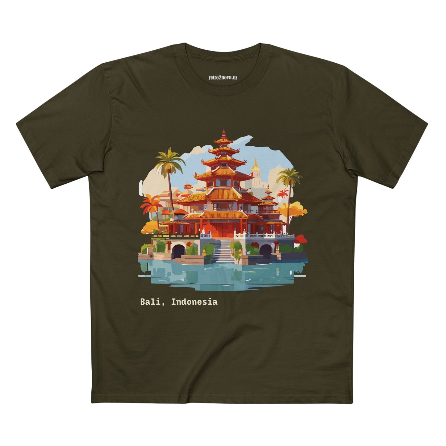 Travel Shirt Bali Tourist Unisex Premium Cotton Art Design Tee By Retro2Nova Collection Edition