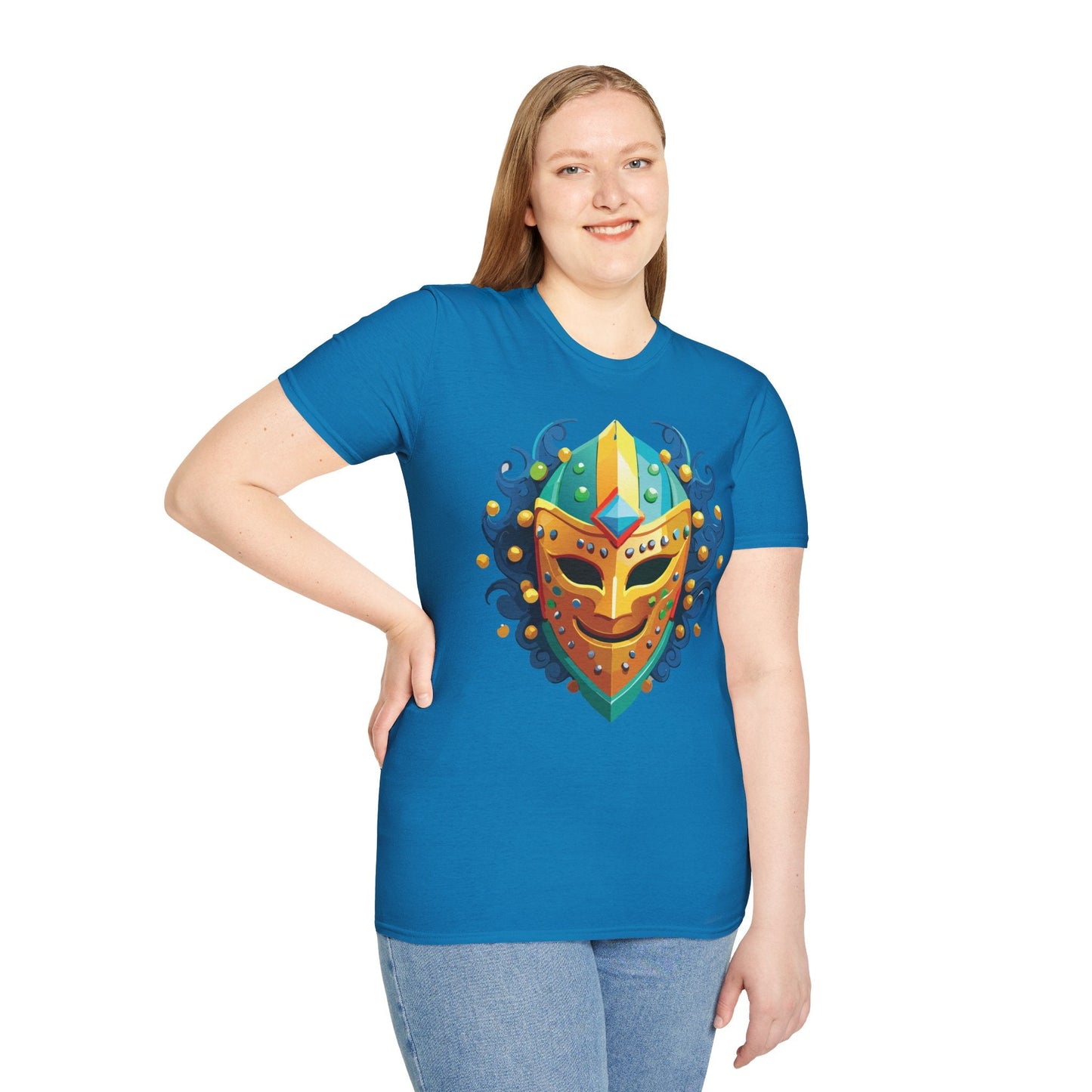 Mask Graphic Unisex Cotton Masquerade Design Artwork Tee 11