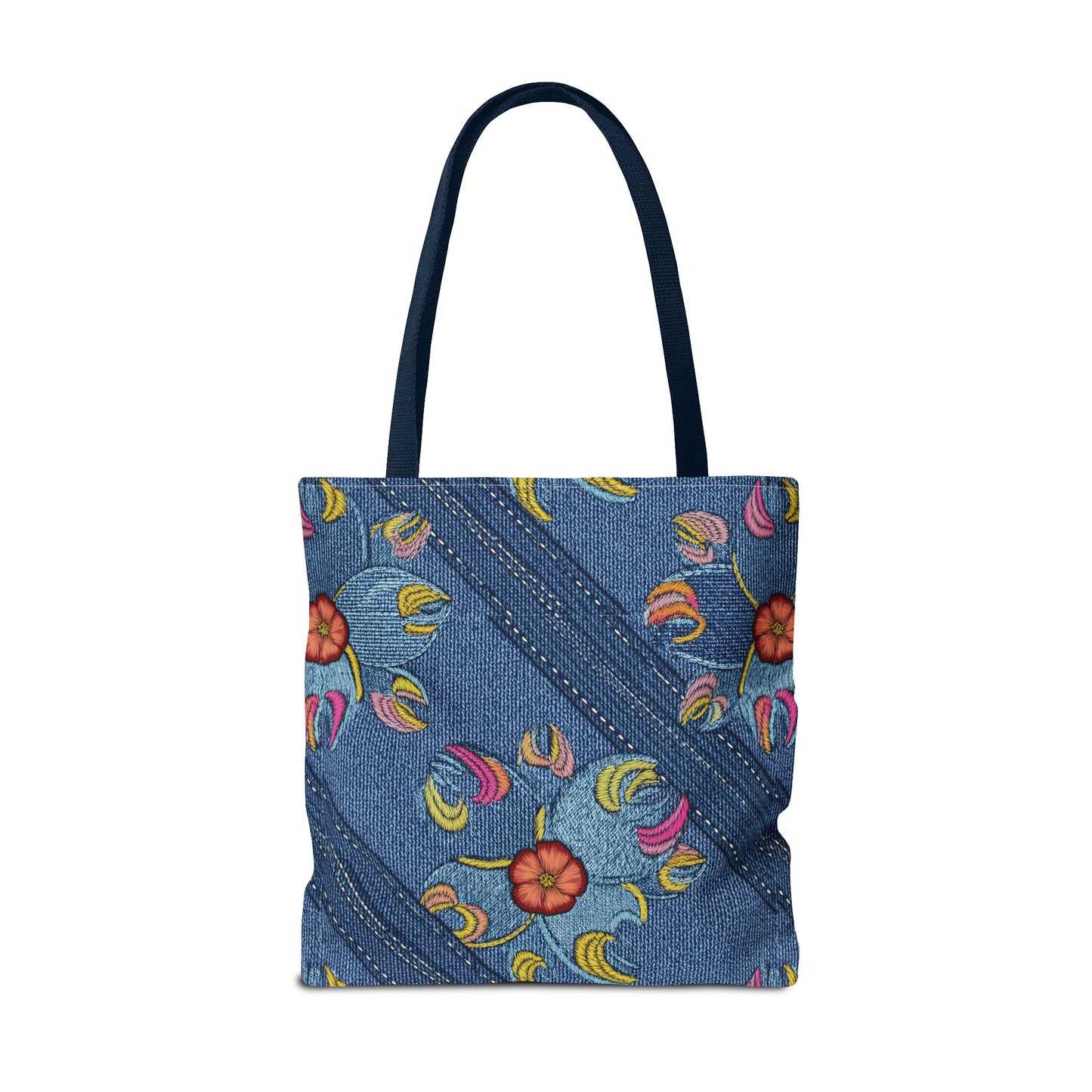 Denim Fabric Imitation Print Unisex Canvas Bag Poly Spun 3 Sizes Tote Bag 161
