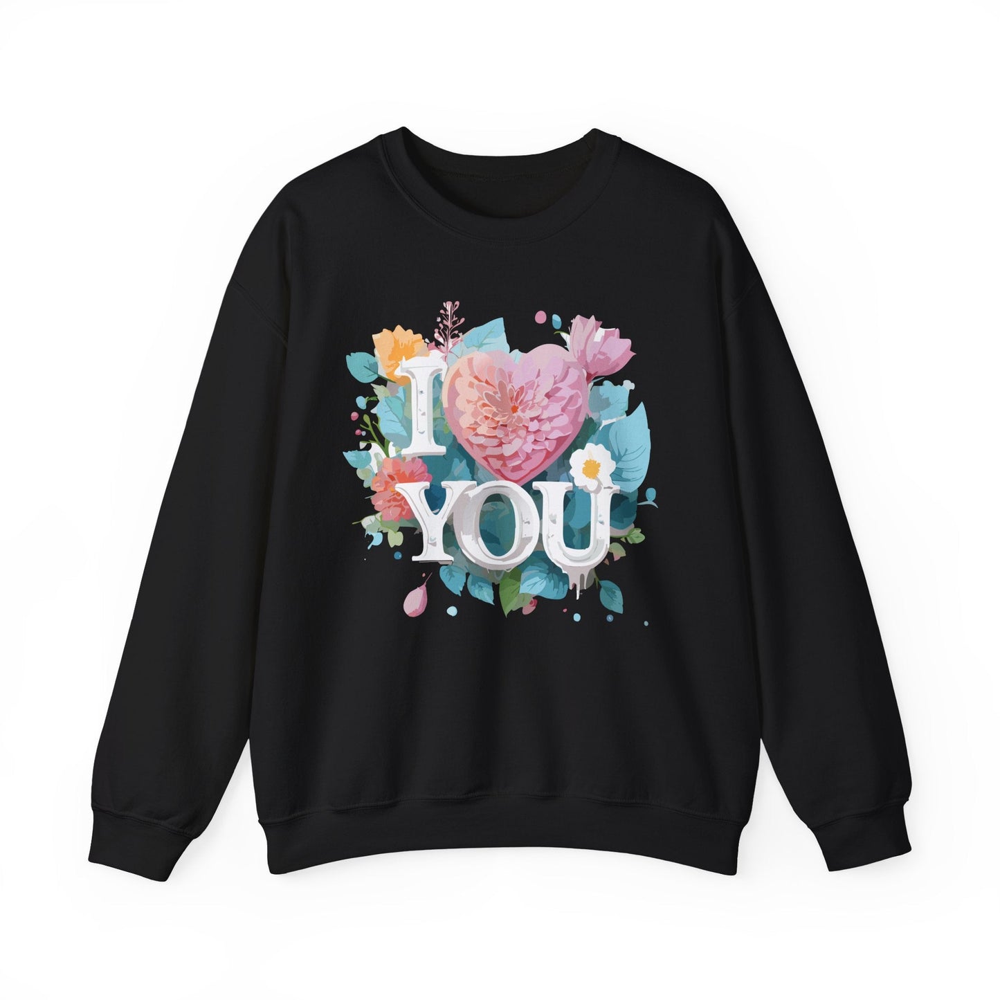 Floral Love Sweatshirt Unisex Valentines Day Gift 50 50 Cotton Polyester Crewneck