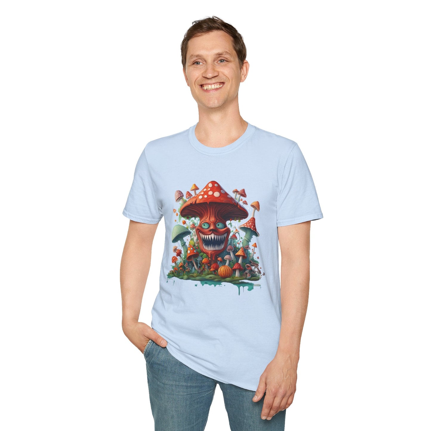Unisex Mashroom Tee Shirt With Funny Mashroom Design Fungus Humor Softstyle Cotton