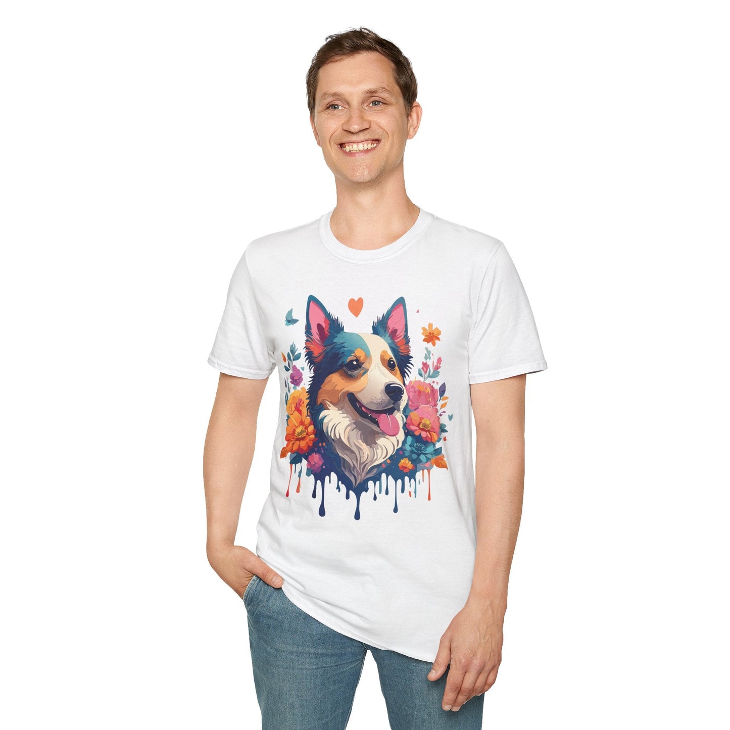Animal Print Dog Shirt Unisex Softstyle Cotton Tee For Pet Lovers