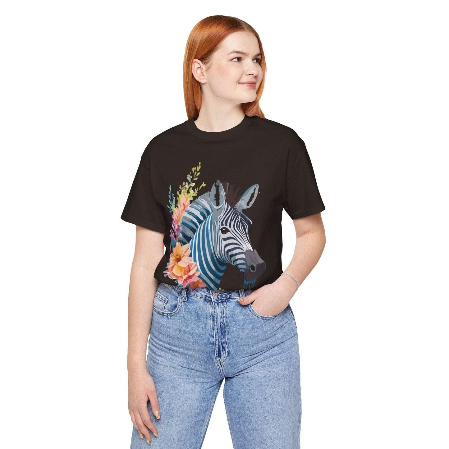 Zebra Graphic Unisex 100 Cotton Vintage Animal Art T-Shirt 2