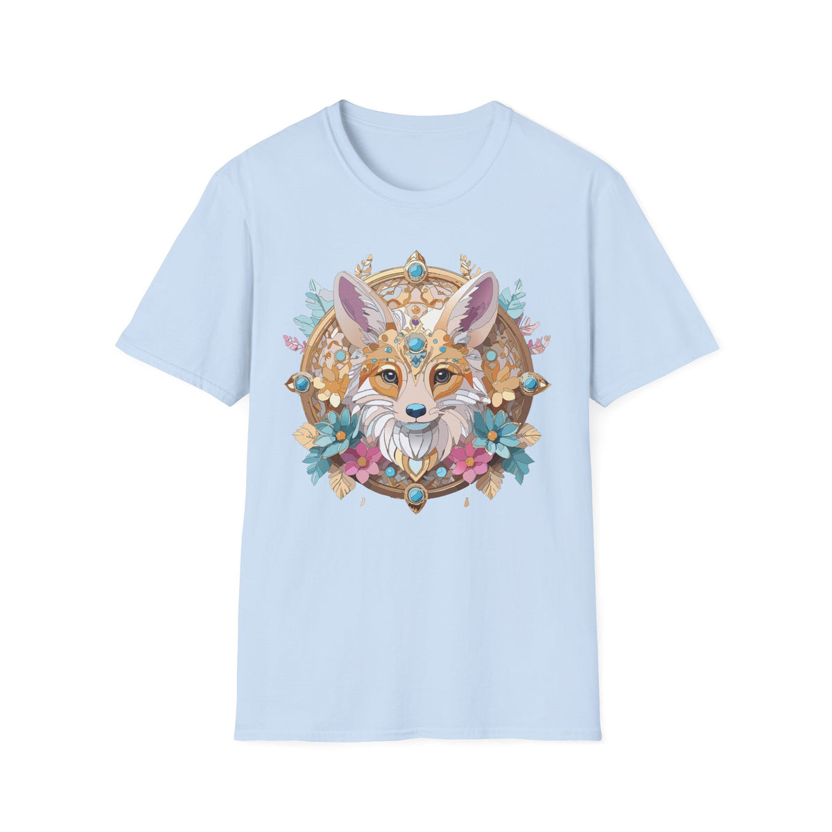 Boho Fox Mandala T-Shirt | Floral Fox Face Tee