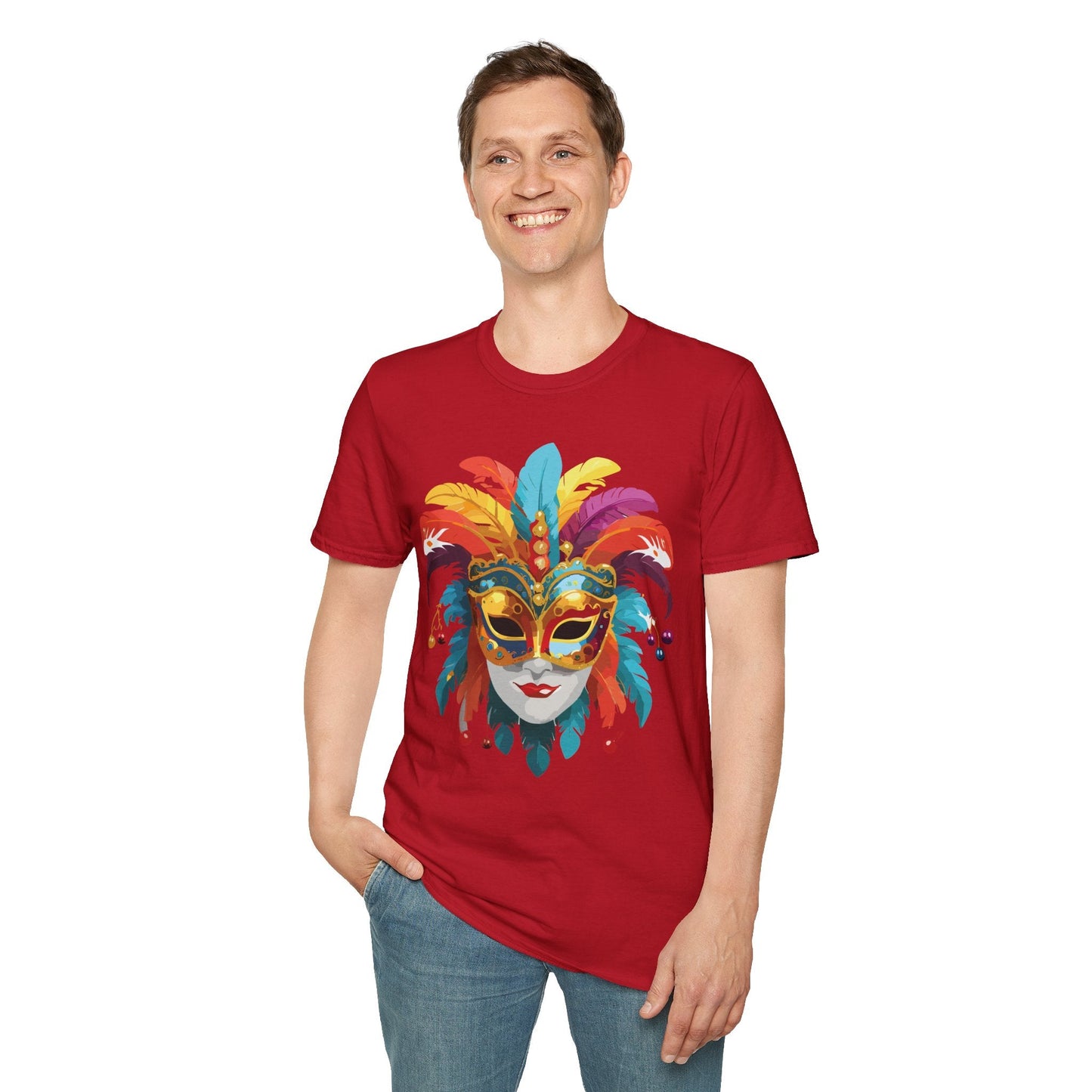 Mask Graphic Unisex Cotton Masquerade Design Artwork Tee 30